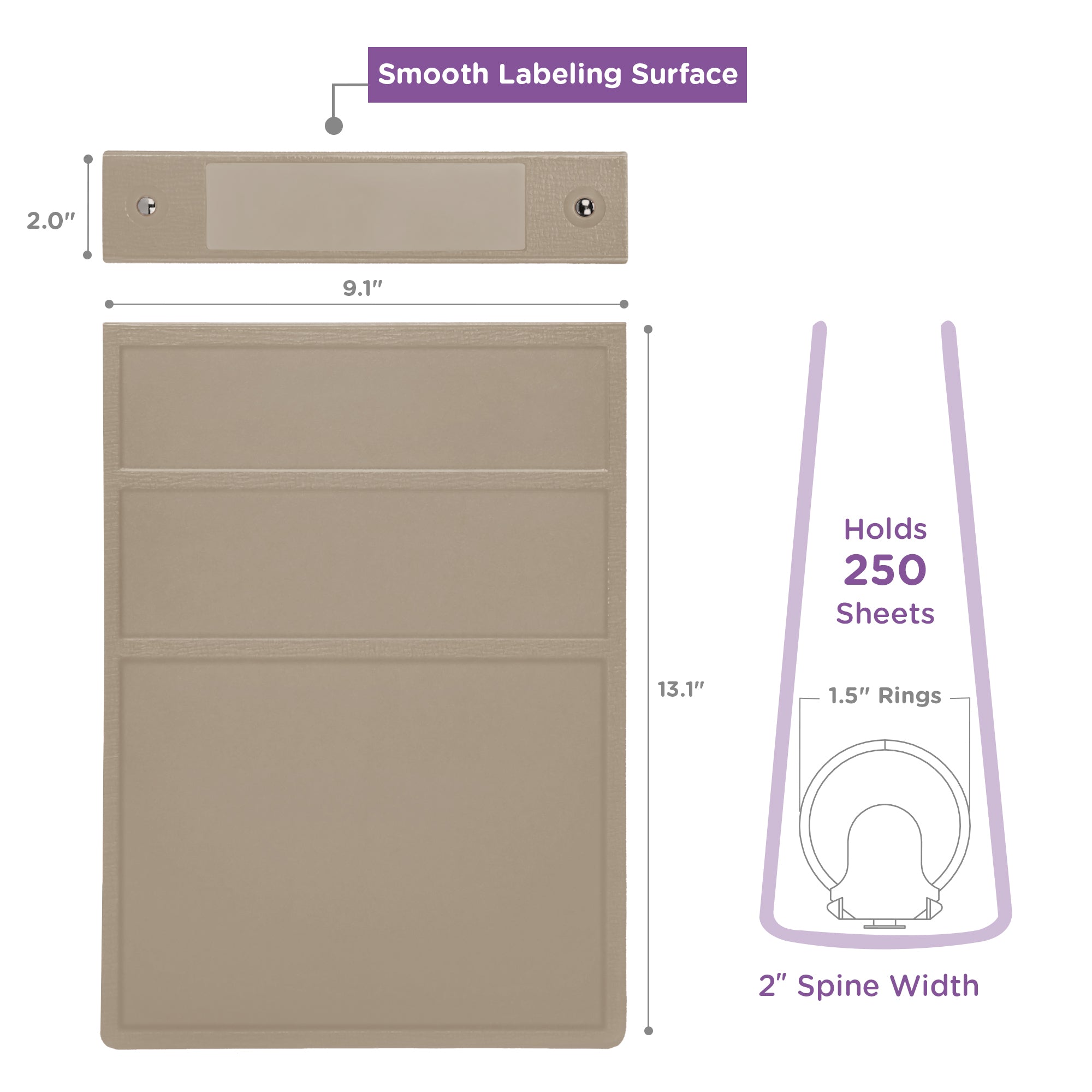 1.5-Inch Heavy Duty 3-Ring Binder for Medical Charting - Top Opening