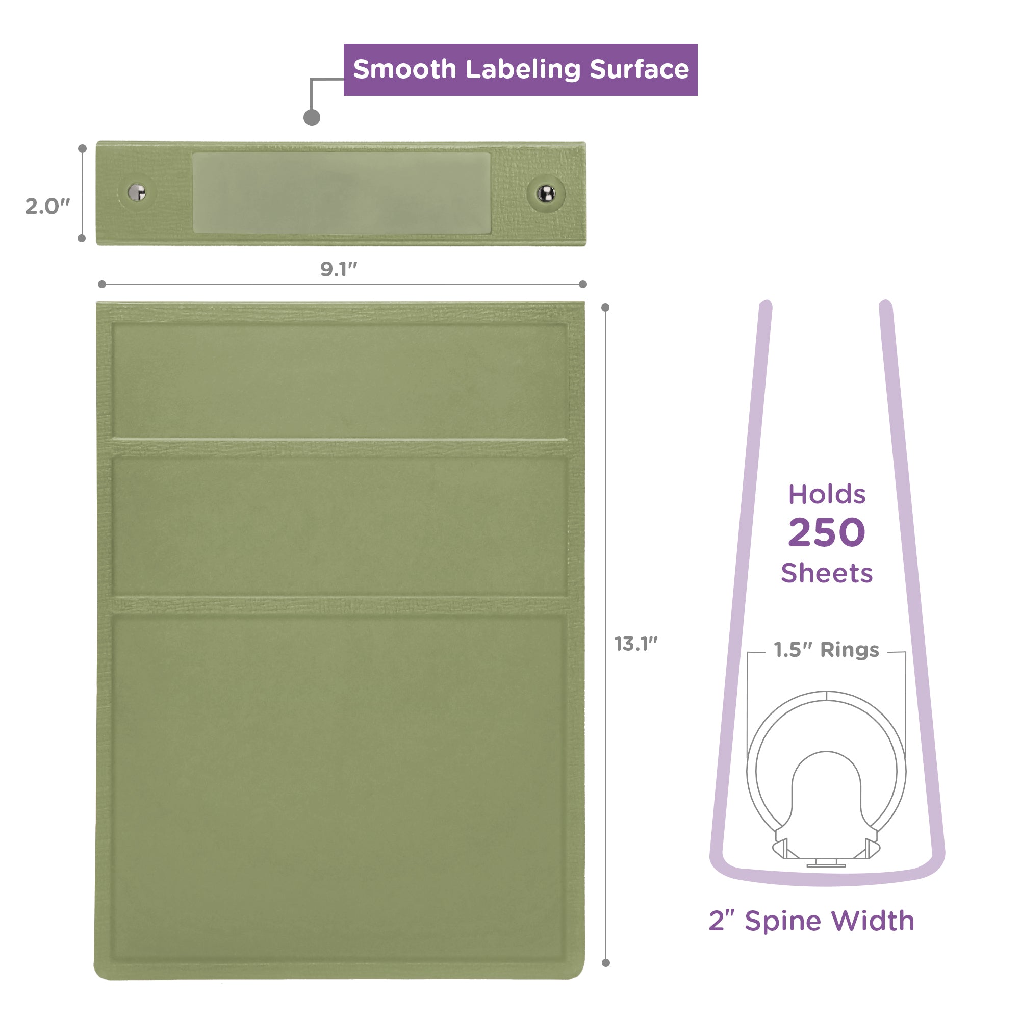 1.5-Inch Heavy Duty 2-Ring Binder for Medical Charting – Top Opening