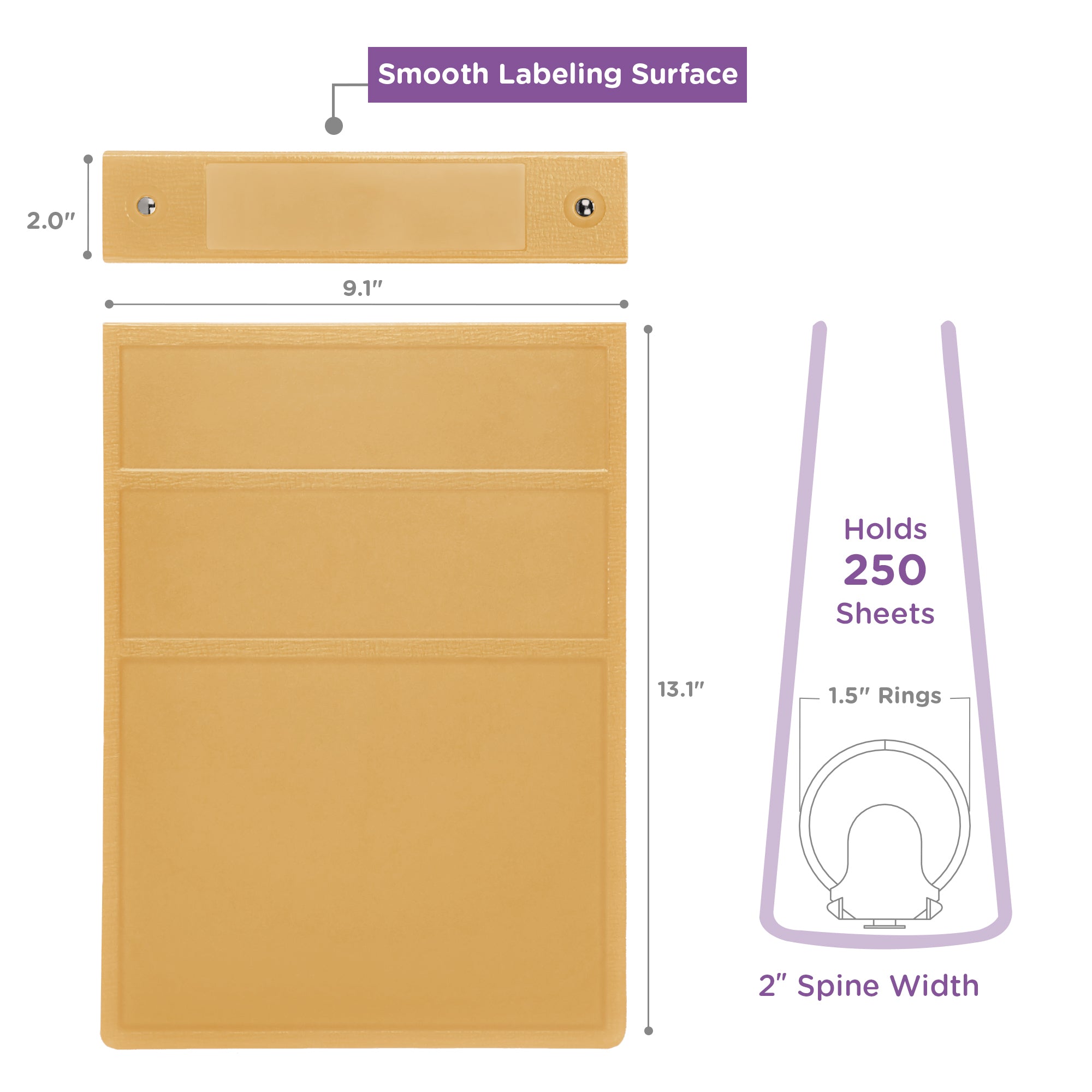 1.5-Inch Heavy Duty 3-Ring Binder for Medical Charting - Top Opening