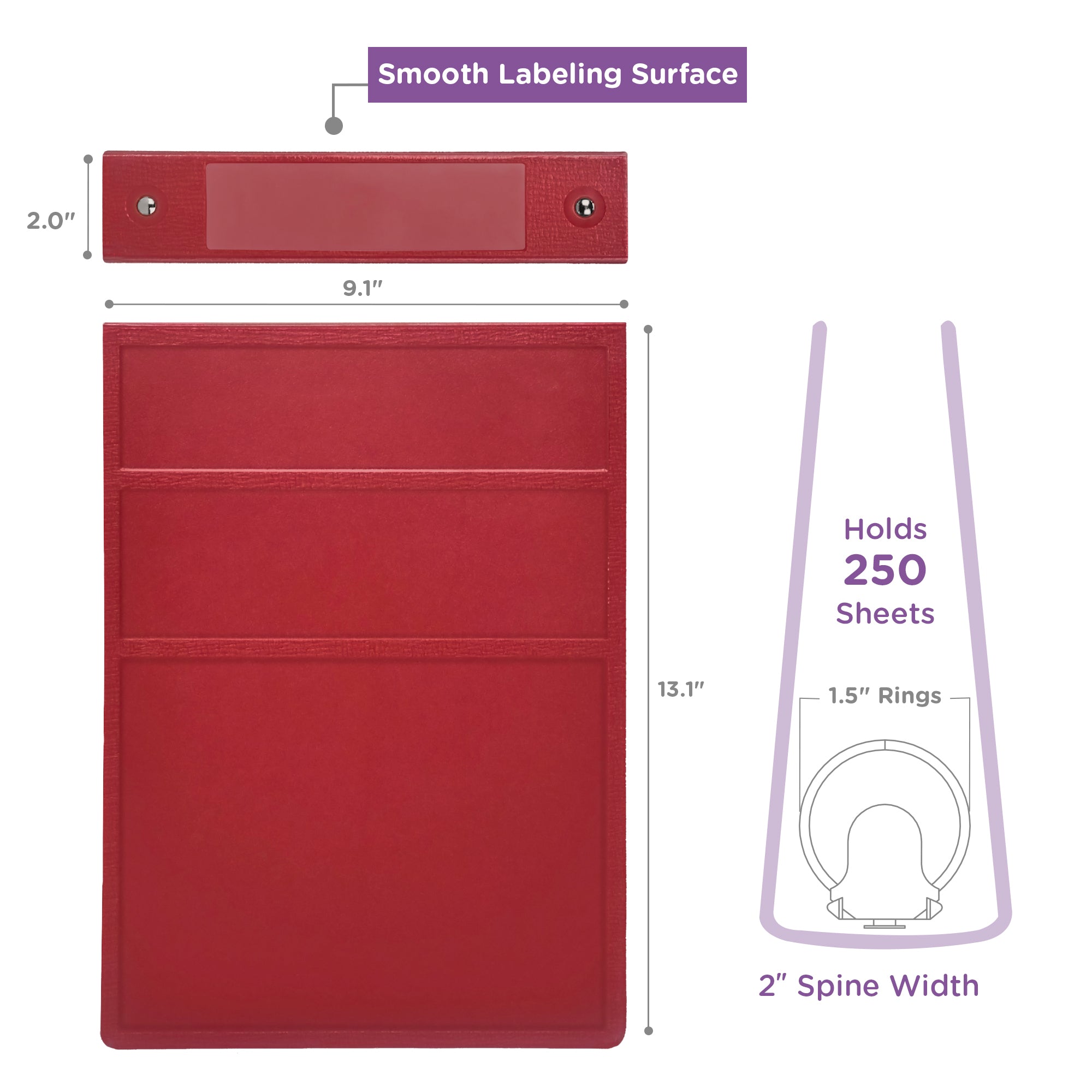 1.5-Inch Heavy Duty 3-Ring Binder for Medical Charting - Top Opening