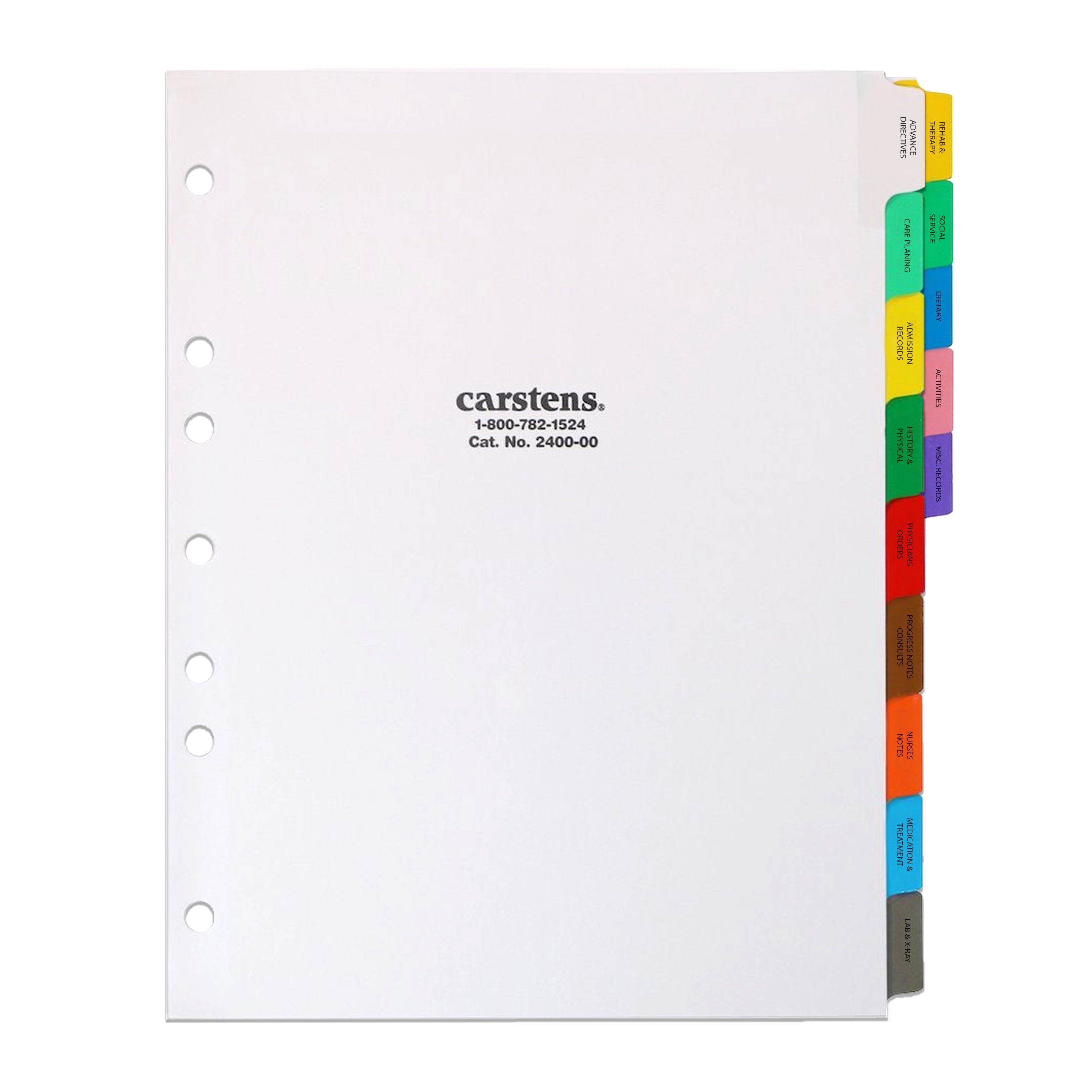 Paper Long Term Care Divider Set for Side Opening Binders