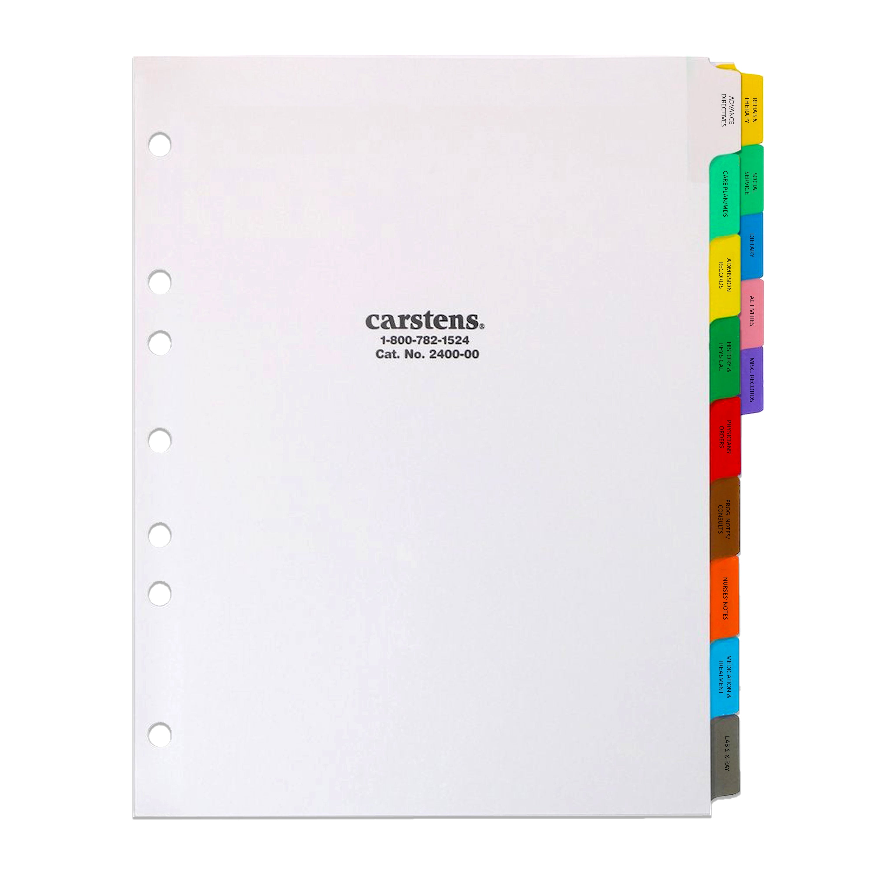 Paper Long Term Care Divider Set for Side Opening Binders