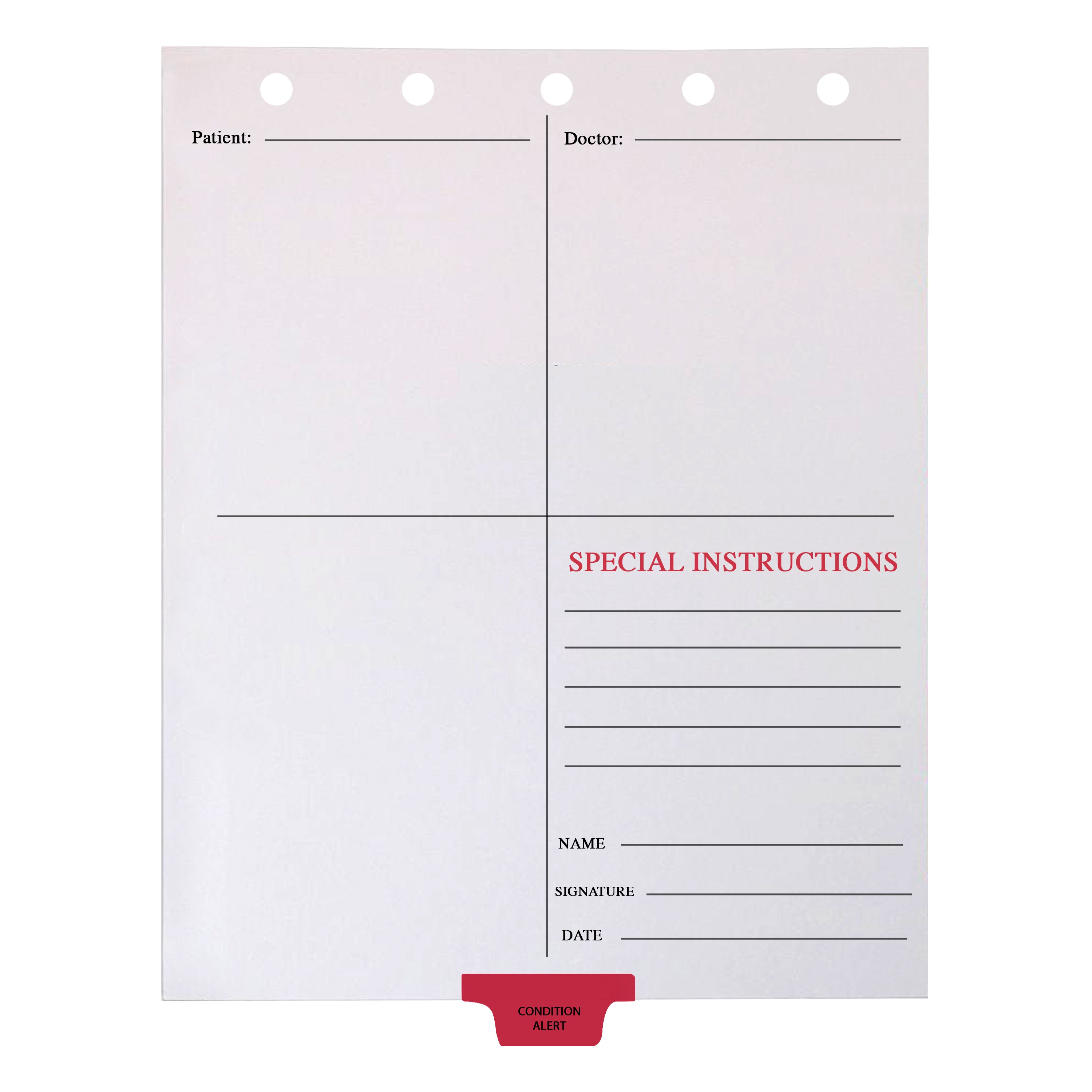 Condition Alert Sheet Top Opening Paper Dividers