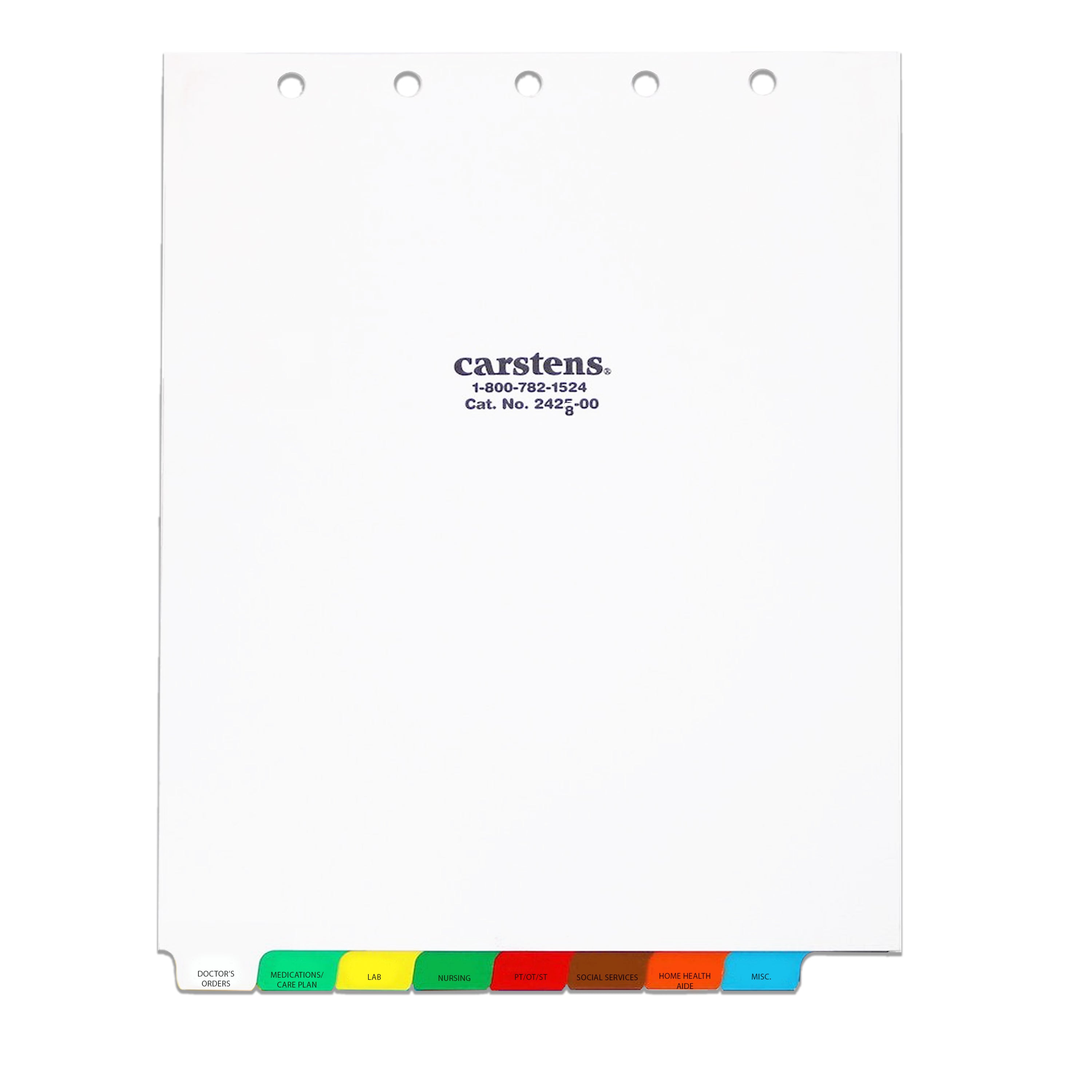 Paper At-Home Healthcare Divider Set for Top Opening Binders