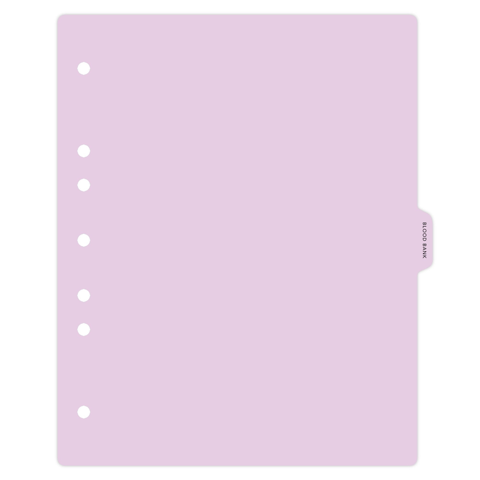 Heavy Duty Plastic Medical Chart Divider Tabs, Side Tab, 1/9 Cut, Tab 5 Position