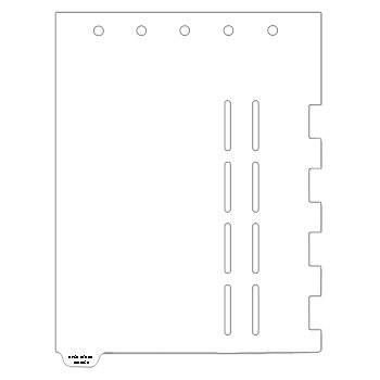 Heavy Duty Plastic Medical Chart Divider Tabs, Bottom Tab, 1/9 Cut, Tab 1 Position