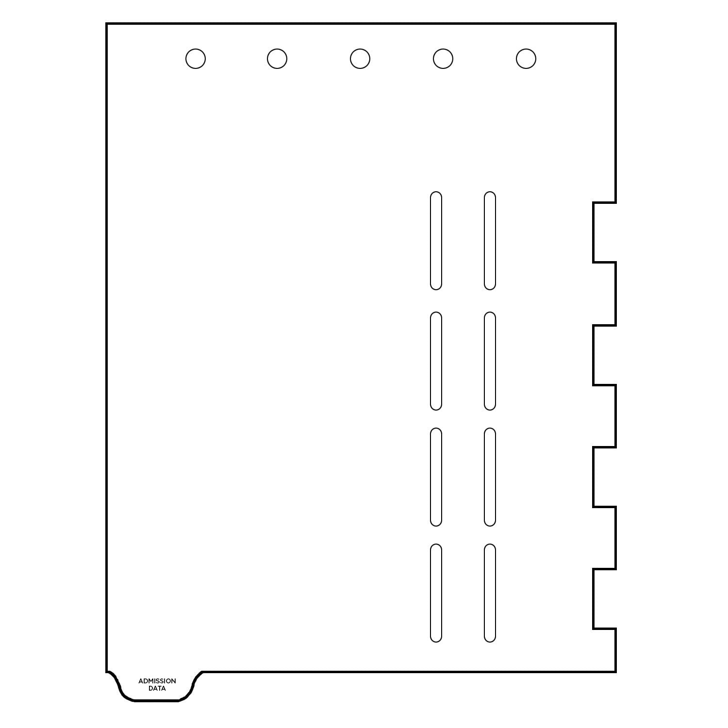 Heavy Duty Plastic Medical Chart Divider Tabs, Bottom Tab, 1/9 Cut, Tab 1 Position
