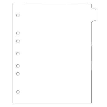 Heavy Duty Blank Plastic Ring Binder Divider Tabs, Side Tab, 1/9 Cut