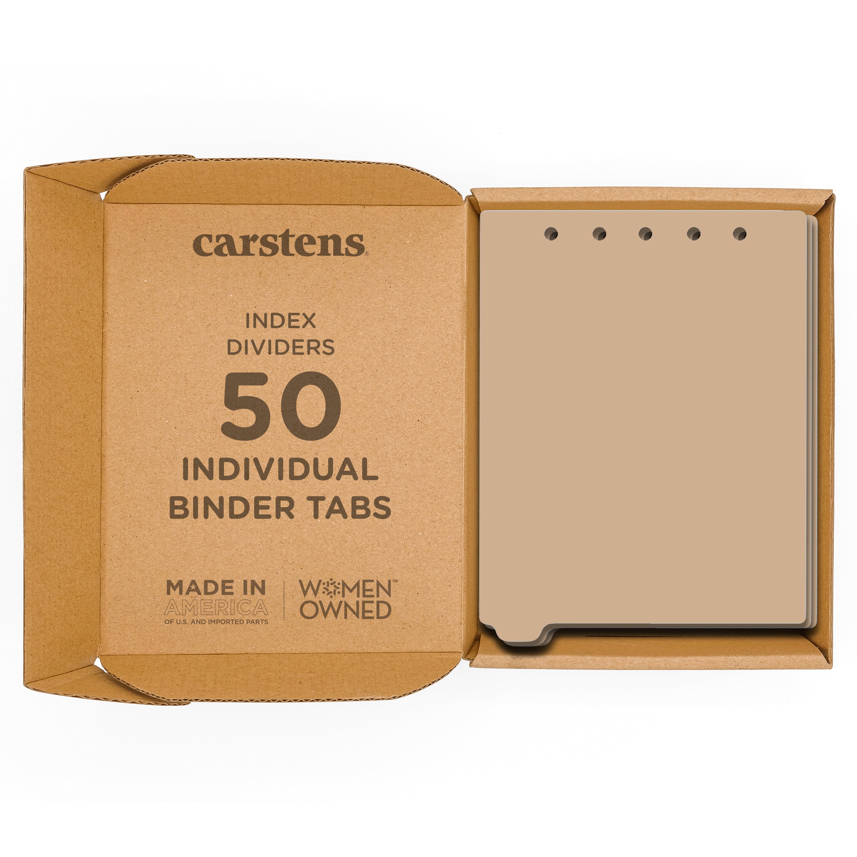 Heavy Duty Blank Plastic Ring Binder Dividers Tabs, Top Tab, 1/9 Cut