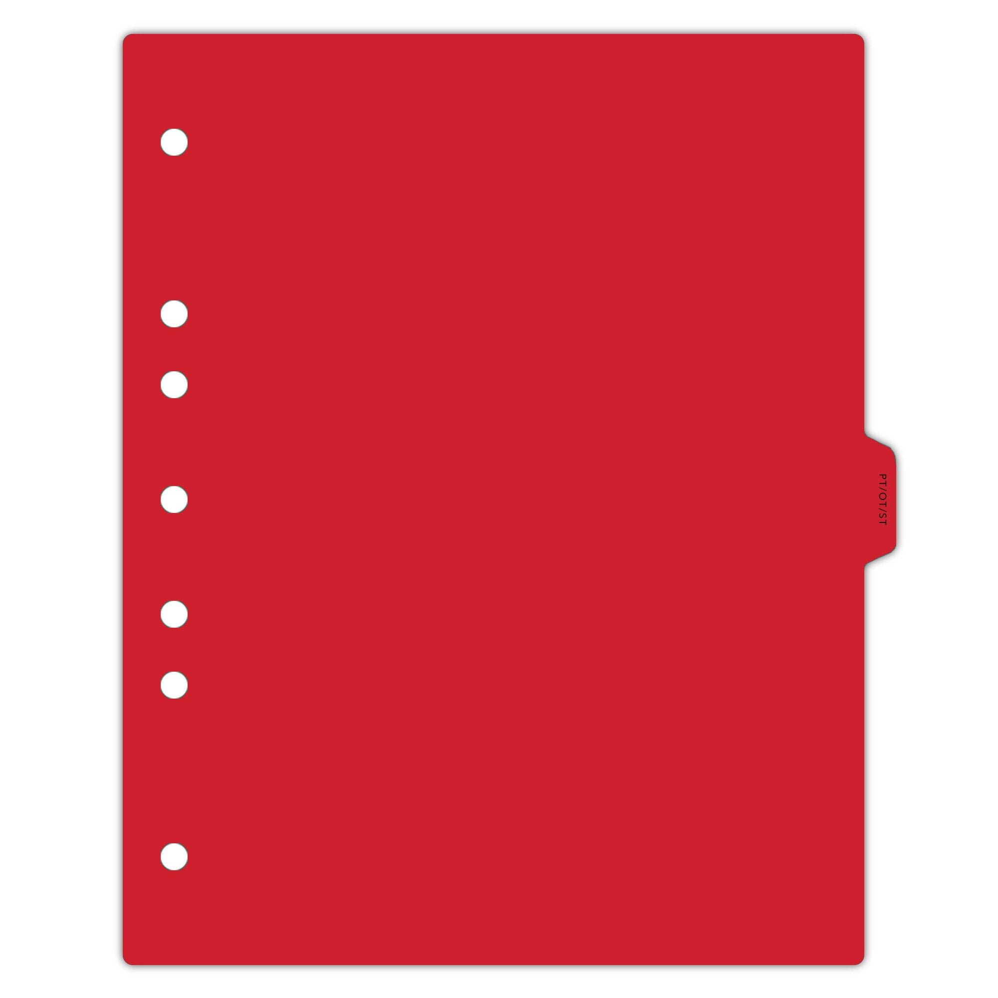 Heavy Duty Plastic Medical Chart Divider Tabs, Side Tab, 1/9 Cut, Tab 5 Position