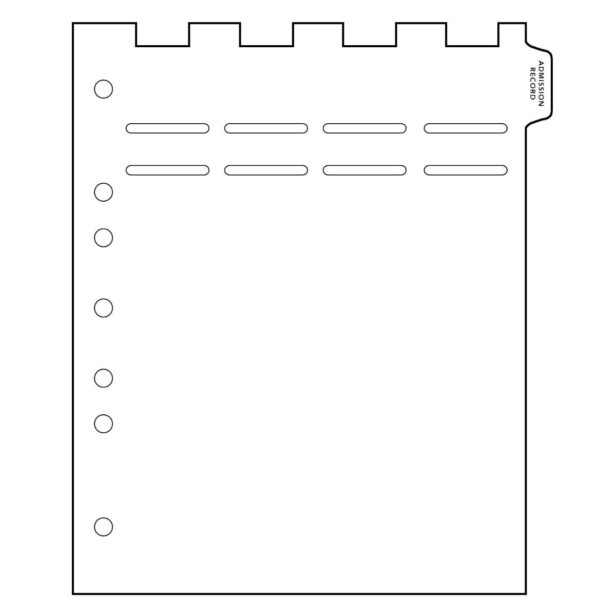 Heavy Duty Plastic Medical Chart Divider Tabs, Side Tab, 1/9 Cut, Tab 1 Position