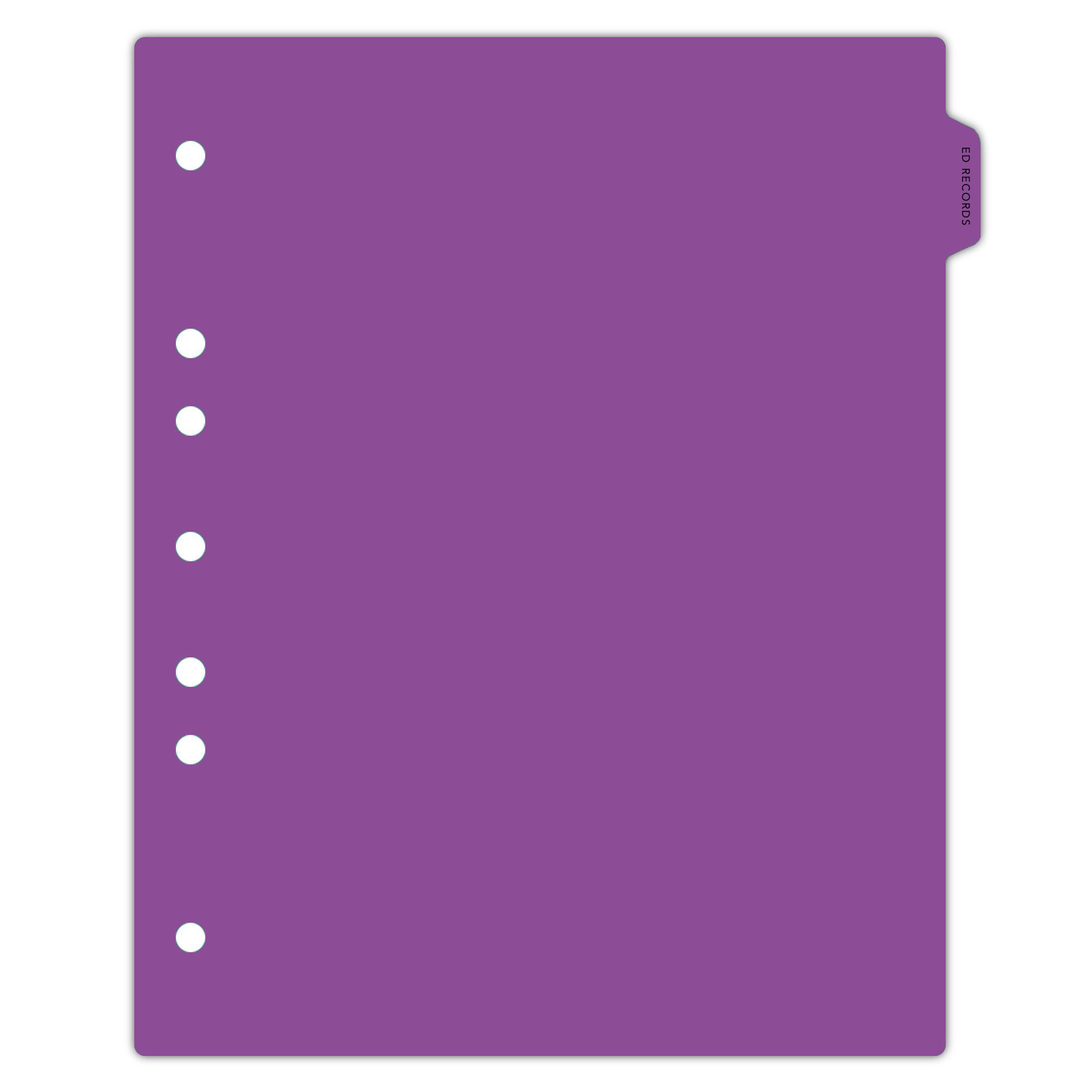 Heavy Duty Plastic Medical Chart Divider Tabs, Side Tab, 1/9 Cut, Tab 2 Position