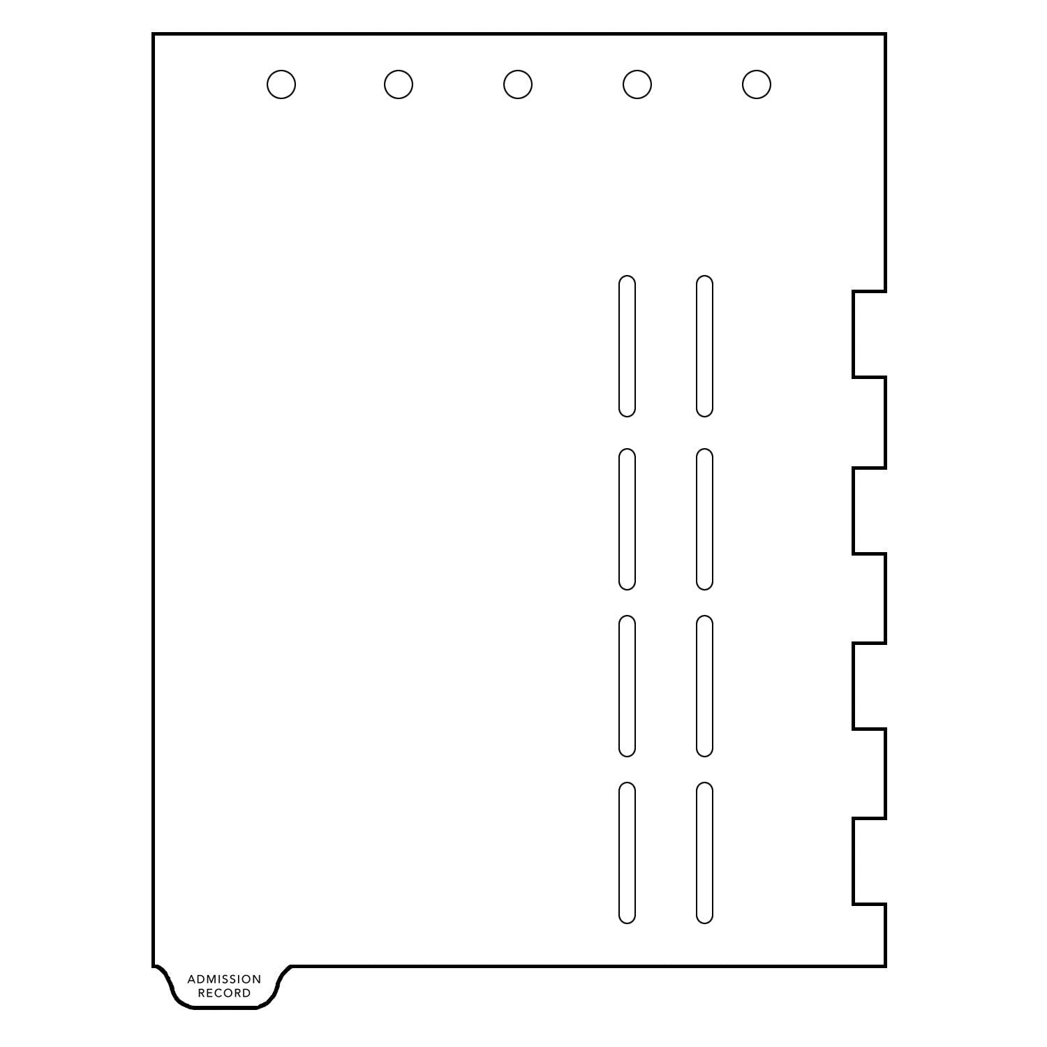 Heavy Duty Plastic Medical Chart Divider Tabs, Bottom Tab, 1/9 Cut, Tab 1 Position