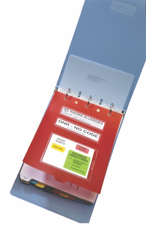 Heavy Duty Plastic Medical Chart Divider Tabs, Bottom Tab, 1/9 Cut, Tab 5 Position