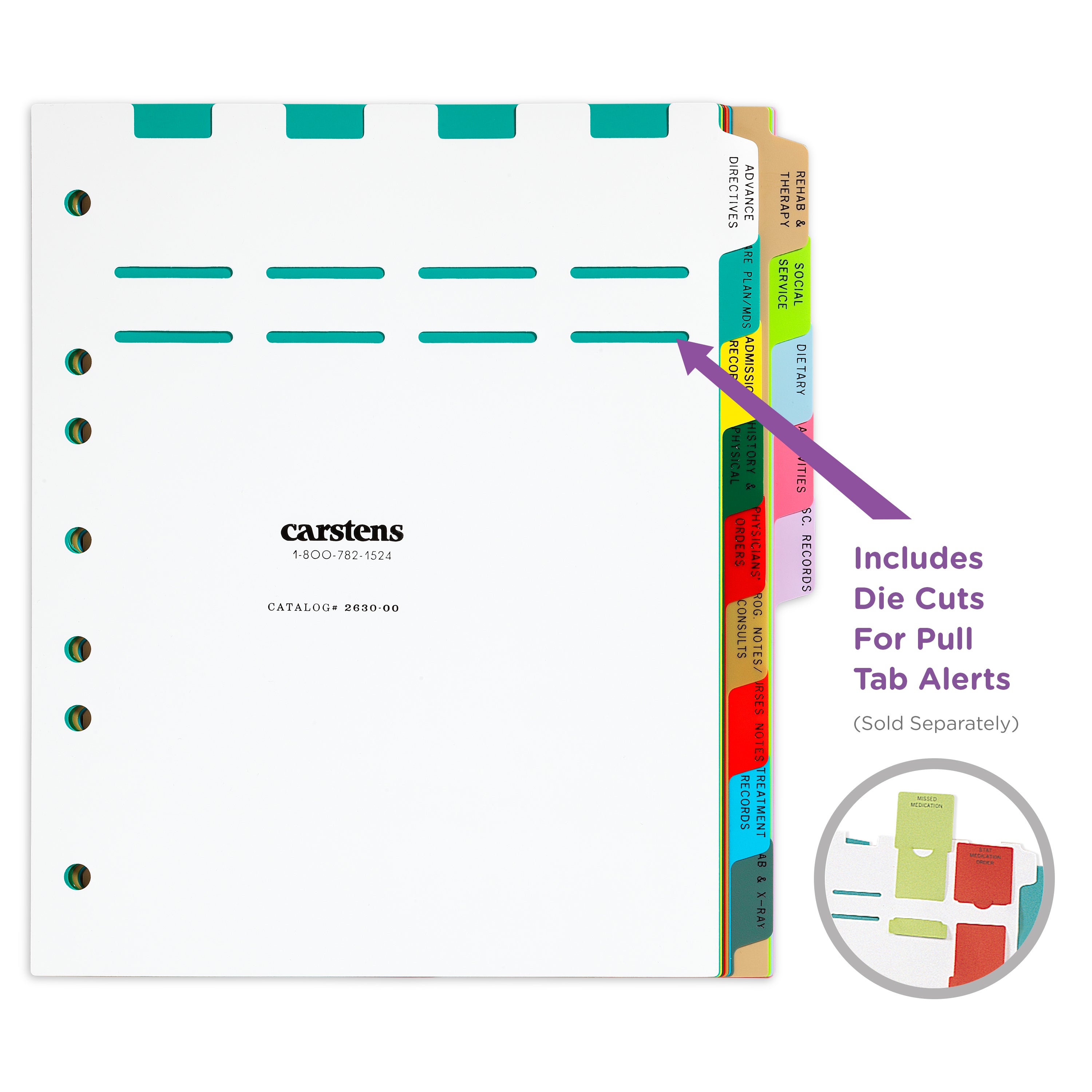 Heavy Duty Plastic Long Term Care Divider Sets for Side Opening Binders
