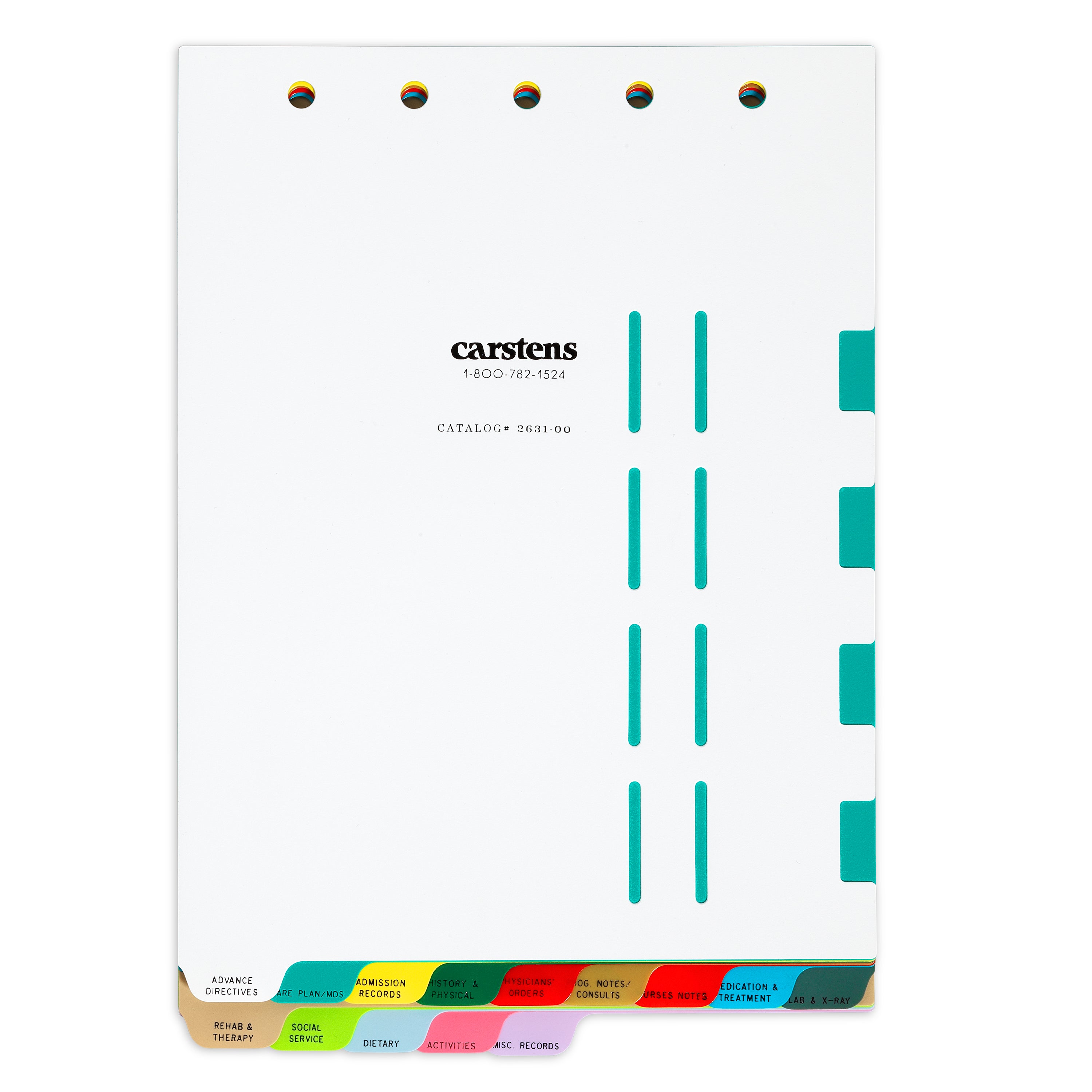 Heavy Duty Plastic Long Term Care Divider Sets for Top Opening Binders