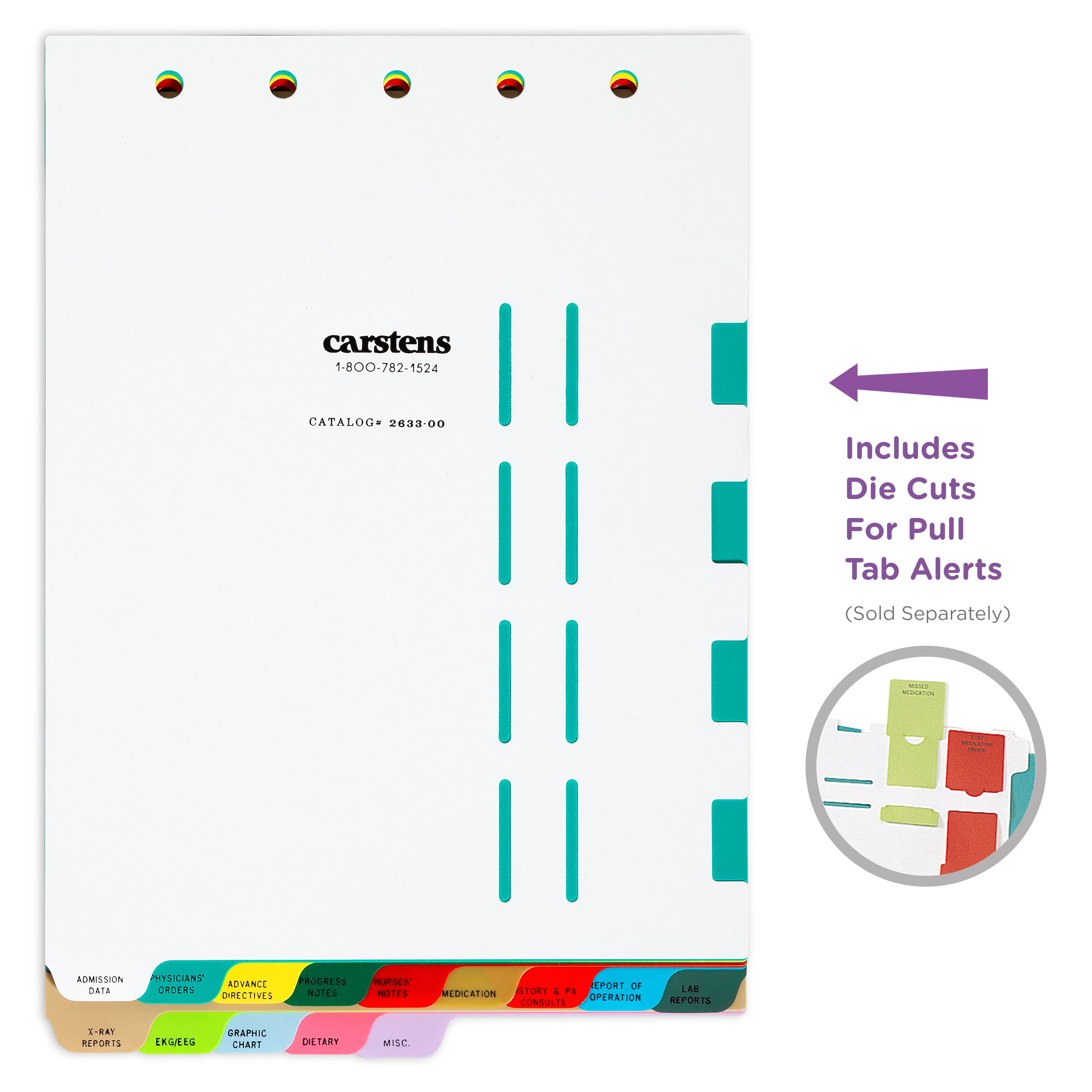 Heavy Duty Plastic Hospital Divider Sets for Top Opening Binders