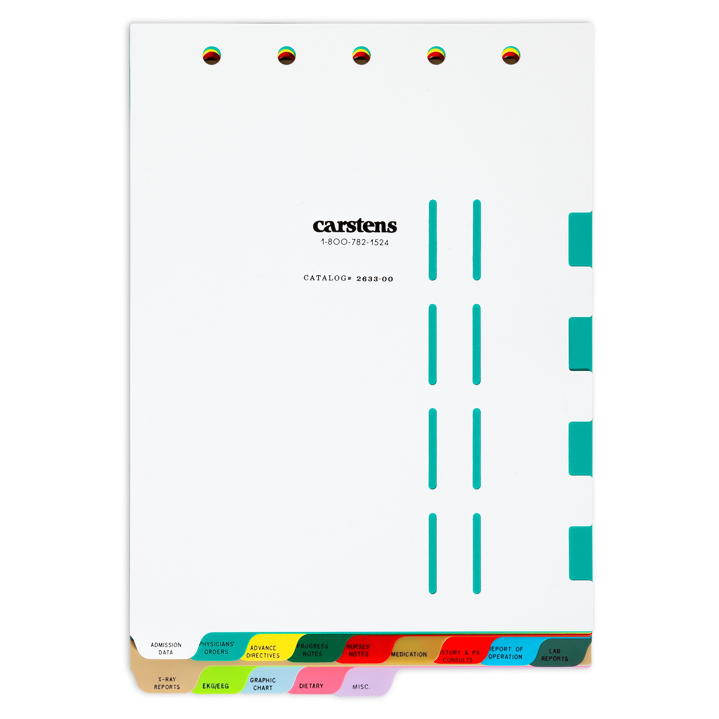 Heavy Duty Plastic Hospital Divider Sets for Top Opening Binders