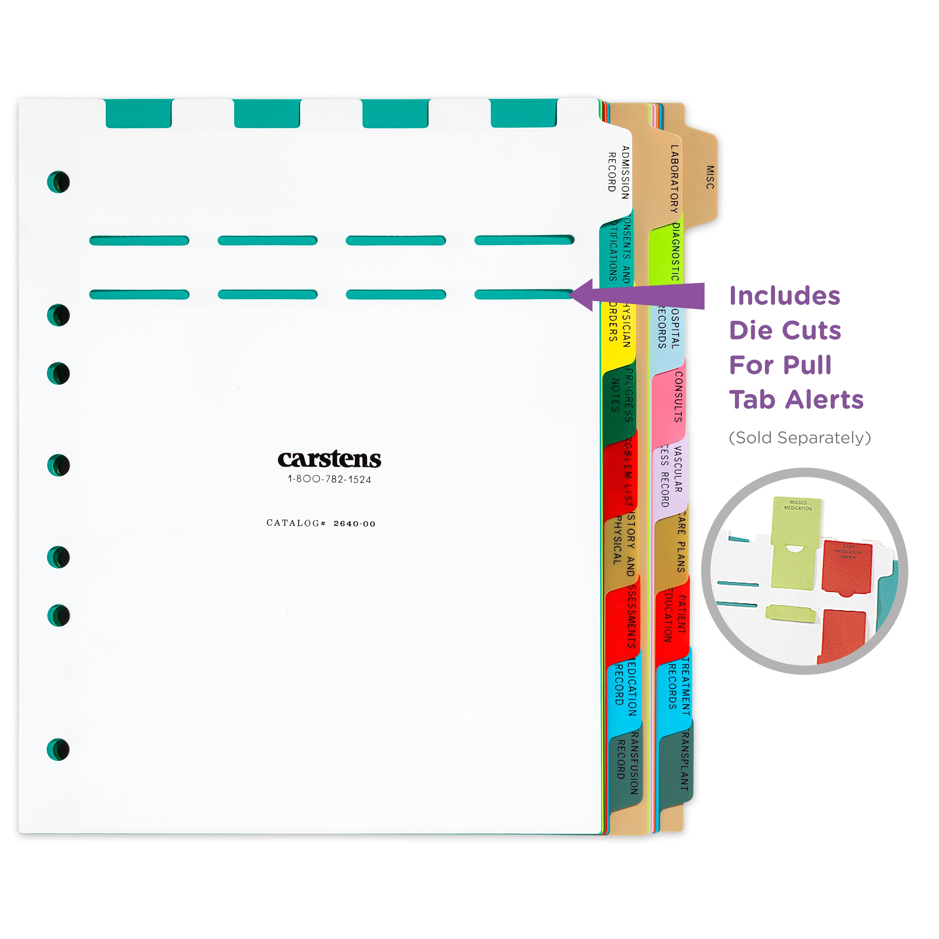 Heavy Duty Plastic Dialysis Divider Sets for Side Opening Binders