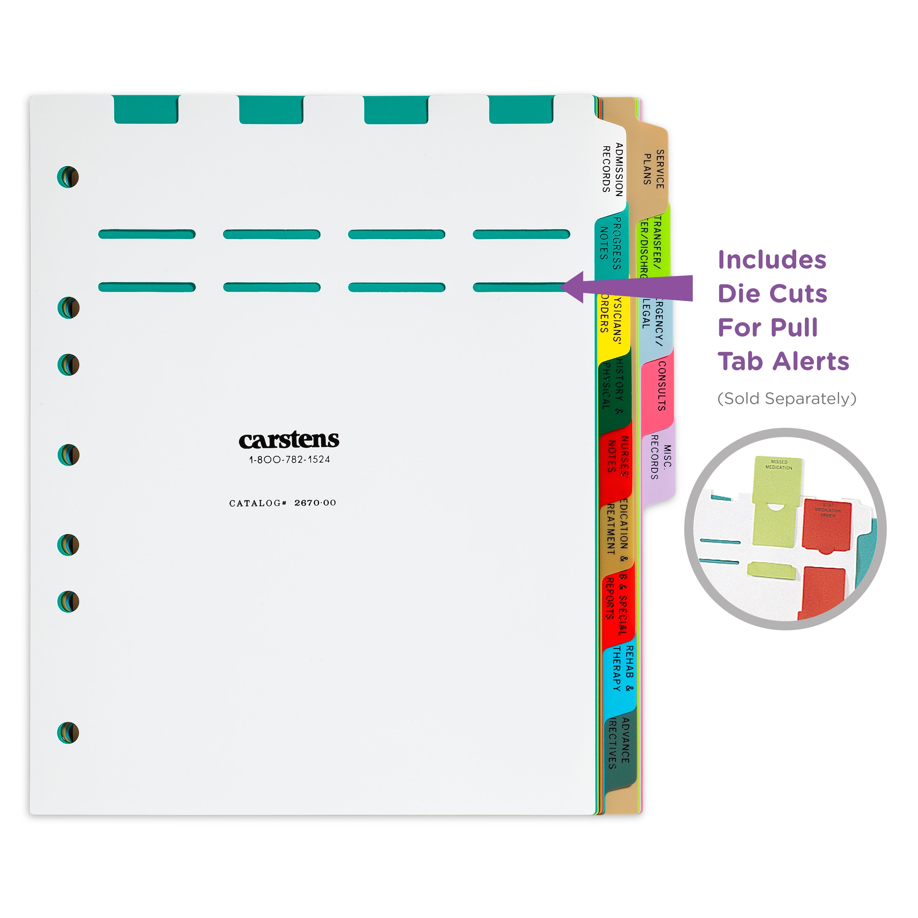 Heavy Duty Plastic Assisted Living Divider Sets for Side Opening Binders