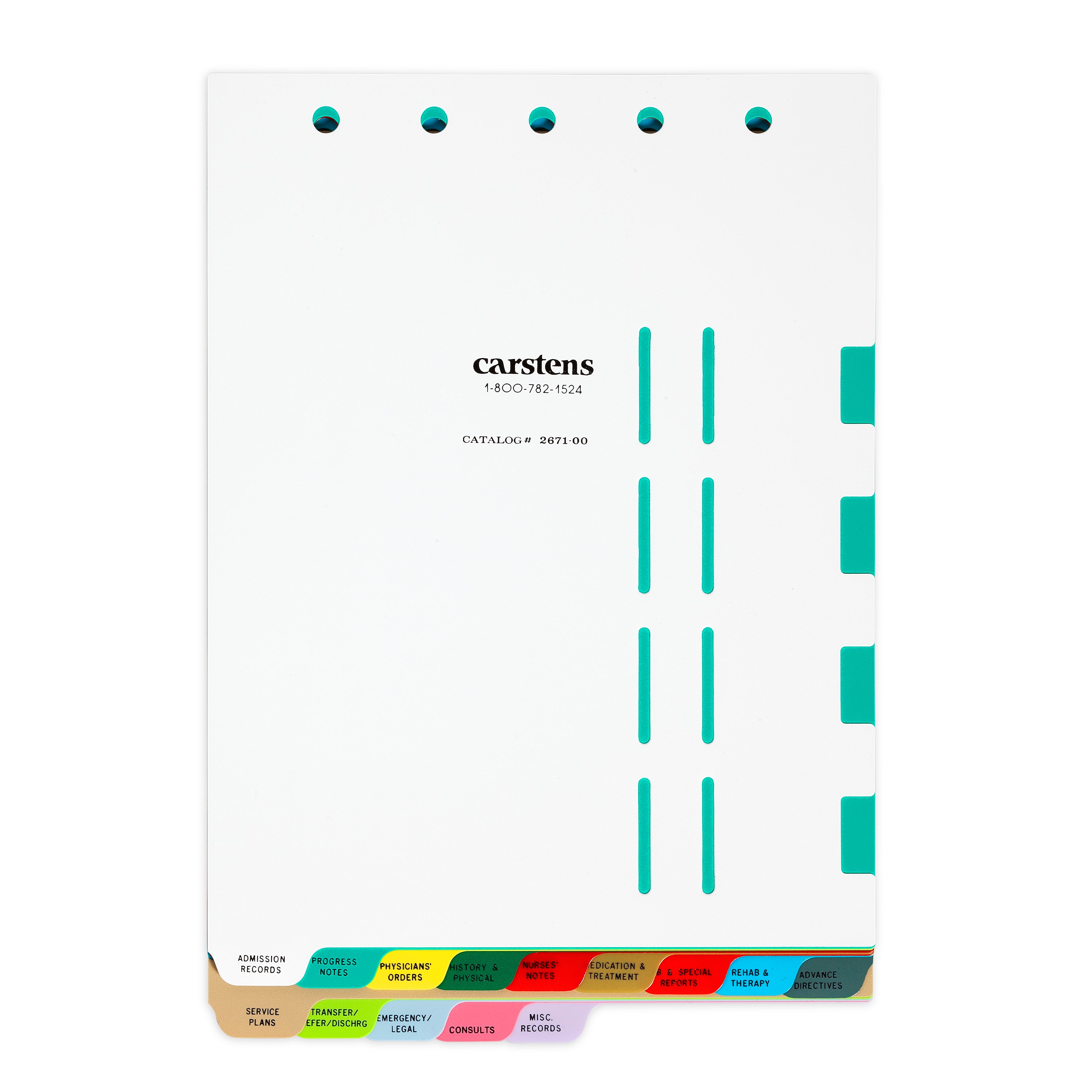 Heavy Duty Plastic Assisted Living Divider Set for Top Opening Binders