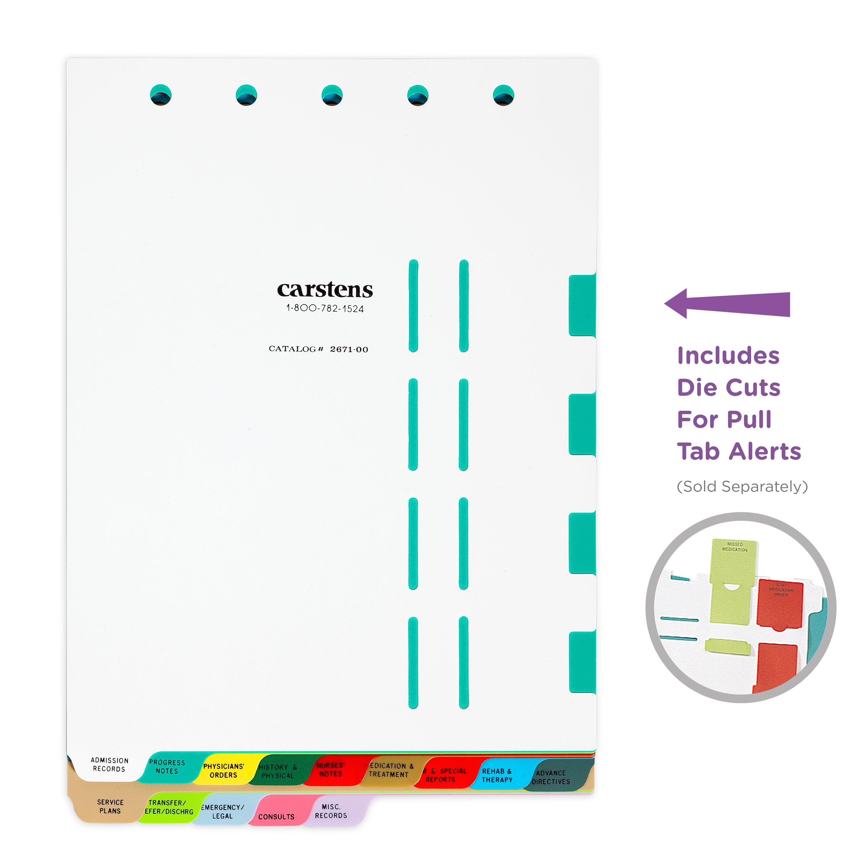 Heavy Duty Plastic Assisted Living Divider Set for Top Opening Binders