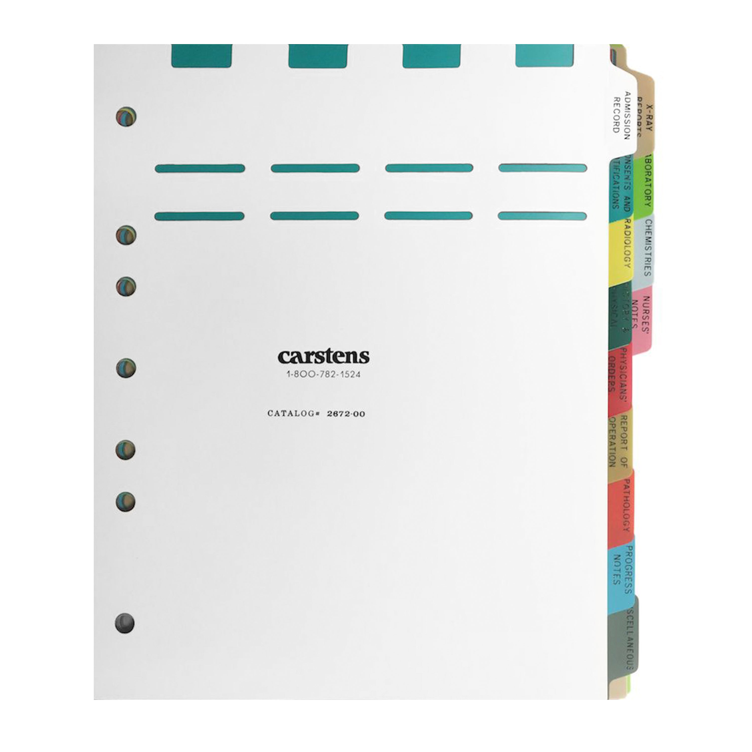 Heavy Duty Plastic Oncology Divider Sets for Side Opening Binders