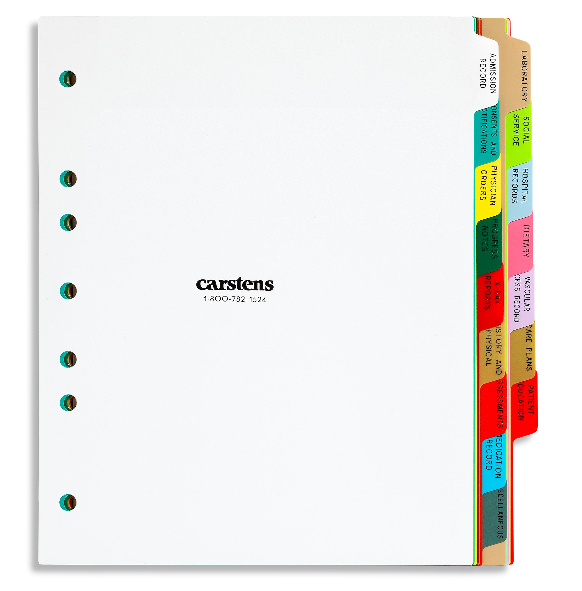 Heavy Duty Plastic Dialysis Divider Sets for Side Opening Binders