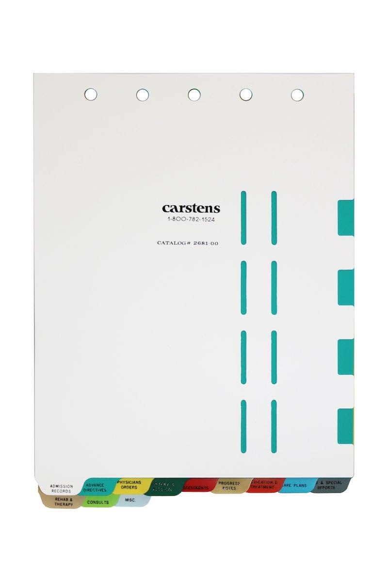 Heavy Duty Plastic Adult Daycare Divider Sets for Top Opening Binders