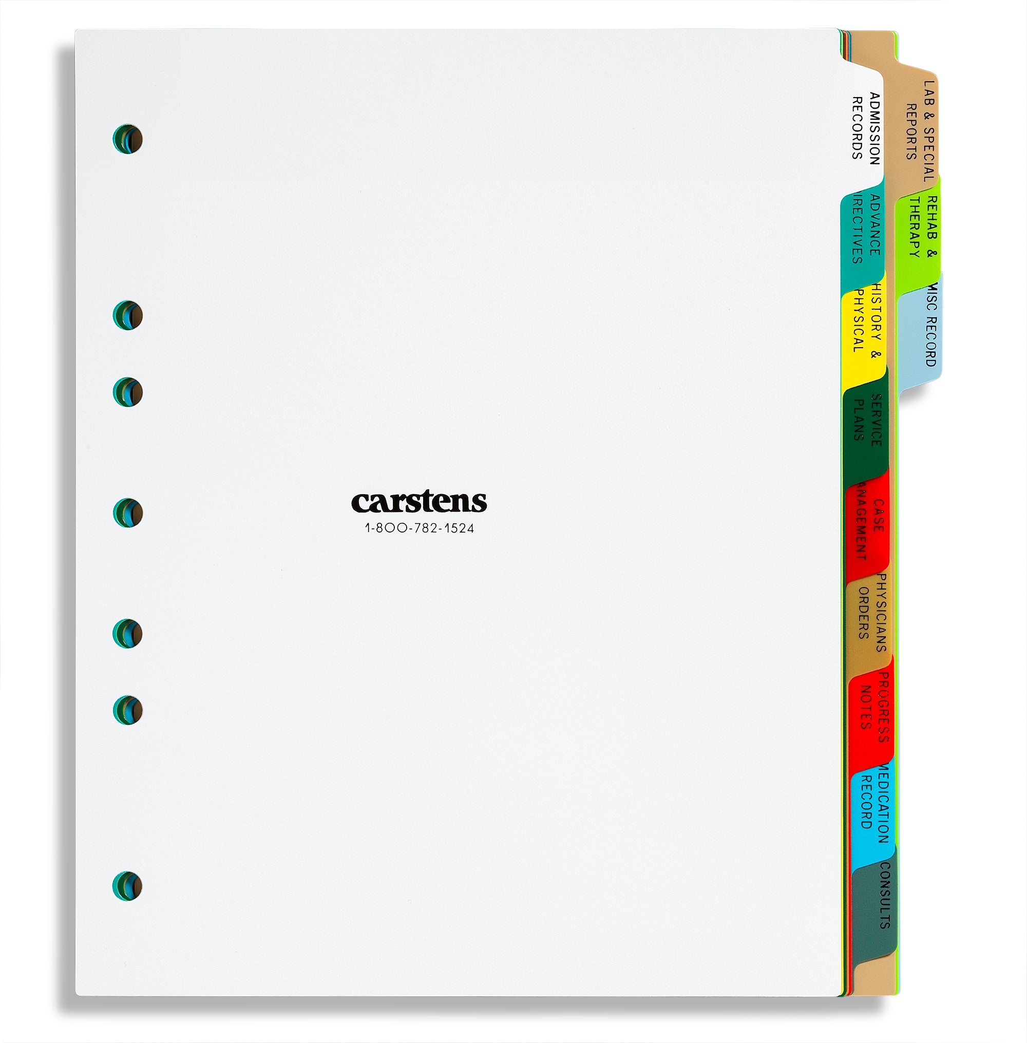 Heavy Duty Plastic Assisted Living Divider Sets for Side Opening Binders