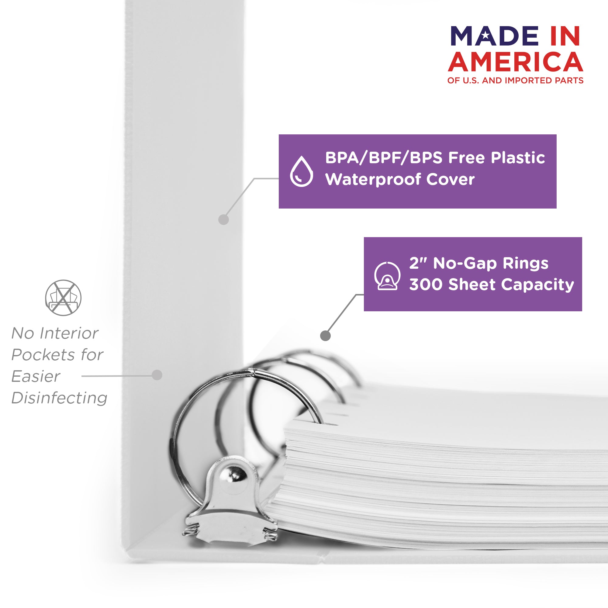 2-Inch Heavy Duty 3-Ring Binder for Medical Charting – Side Opening