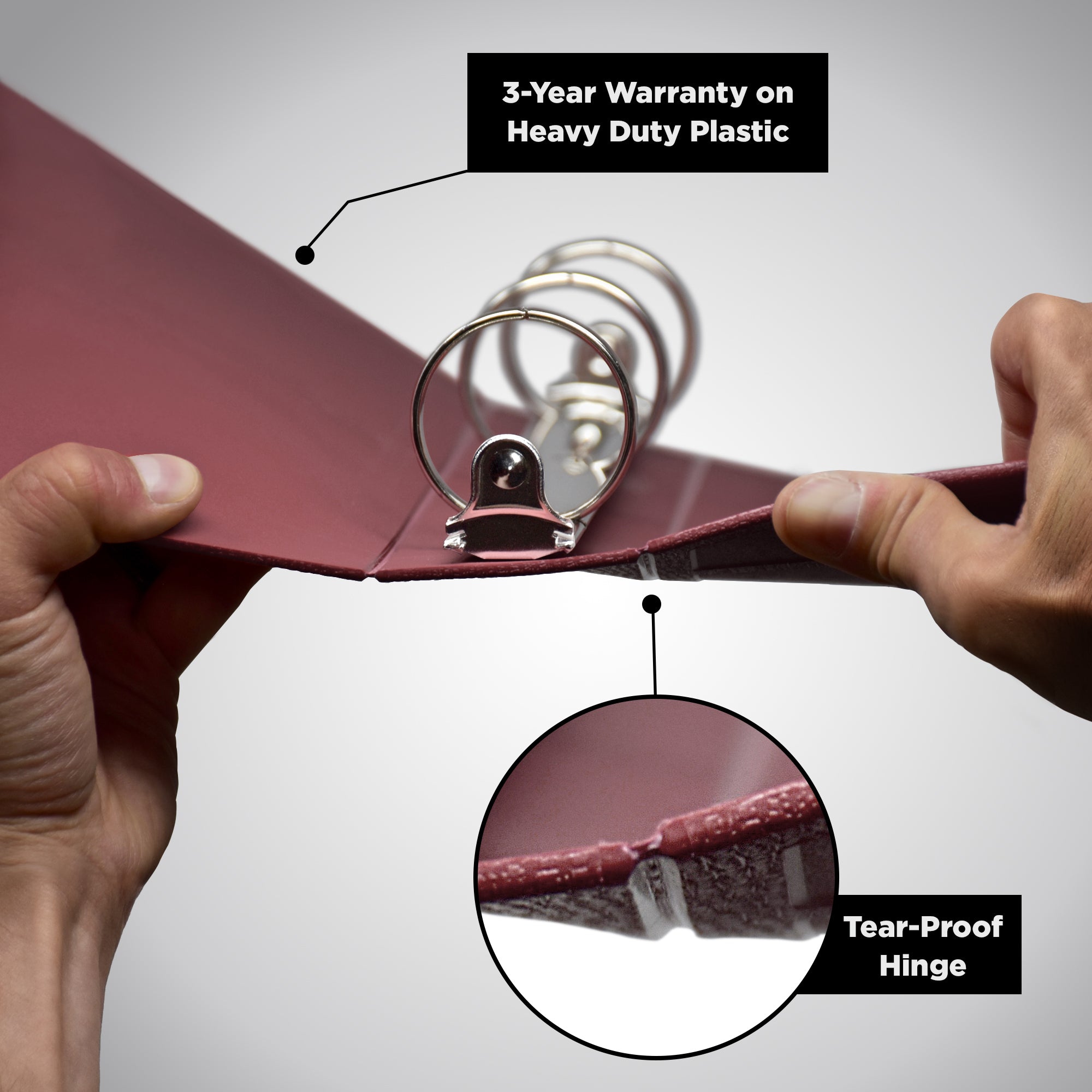2-Inch Heavy Duty 3-Ring Binder for Medical Charting - Top Opening