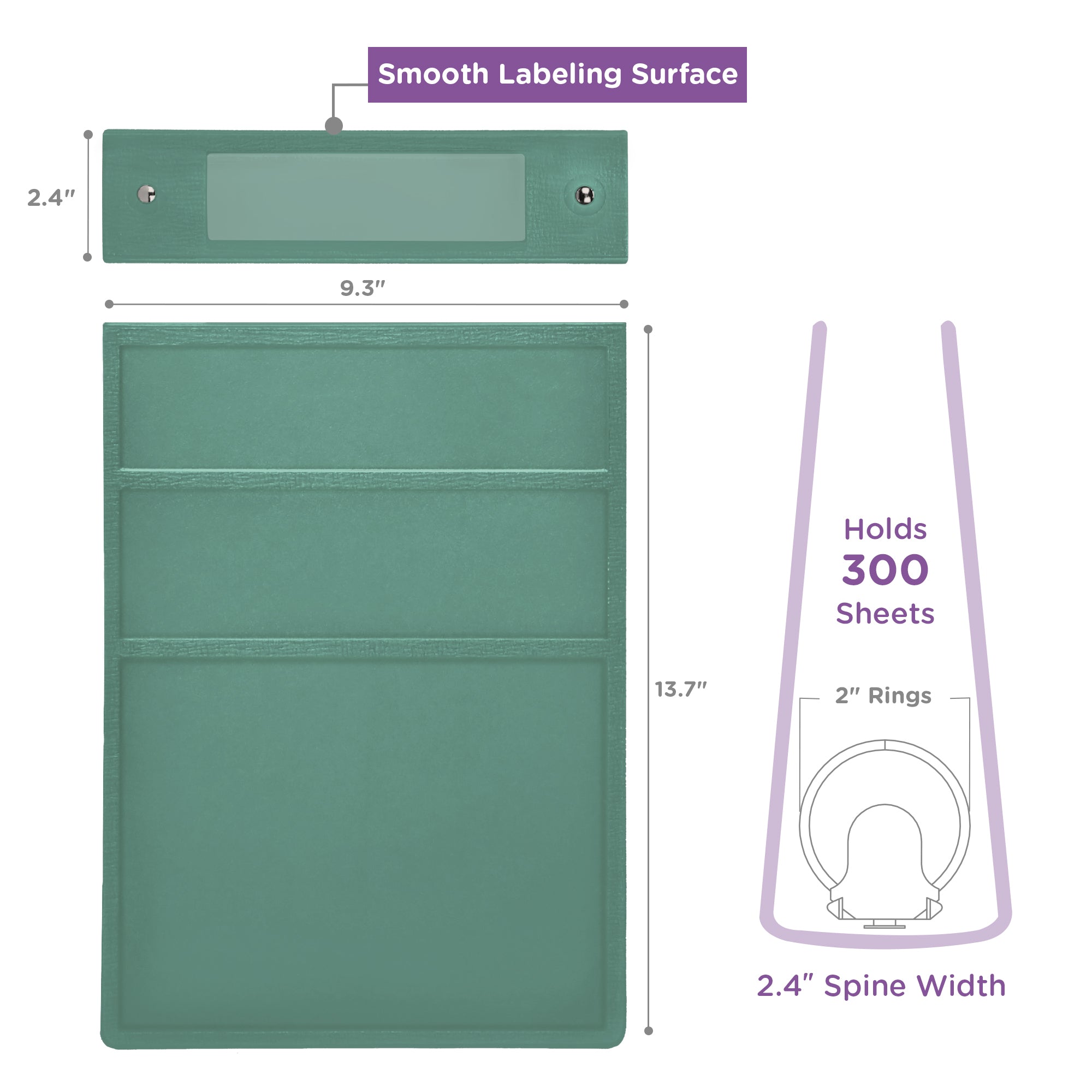 2-Inch Heavy Duty 3-Ring Binder for Medical Charting - Top Opening