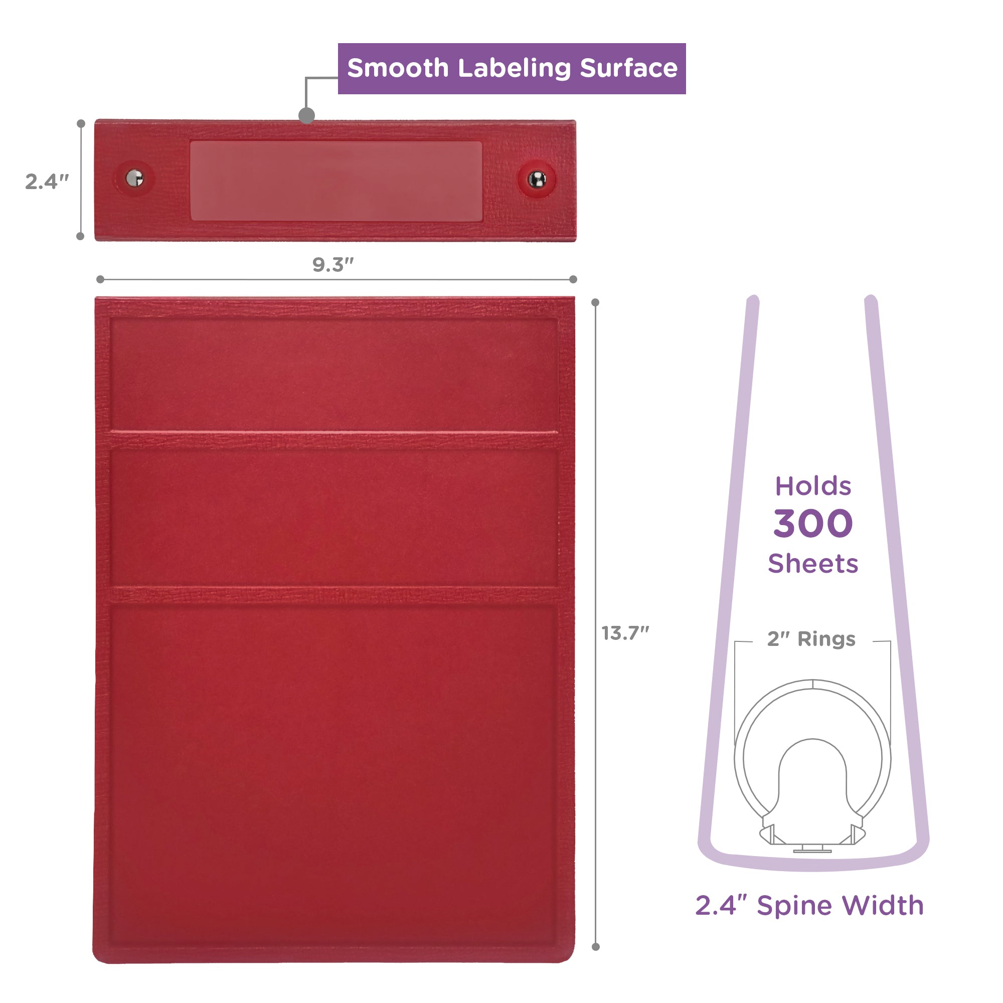 2-Inch Heavy Duty 2-Ring Binder for Medical Charting – Top Opening