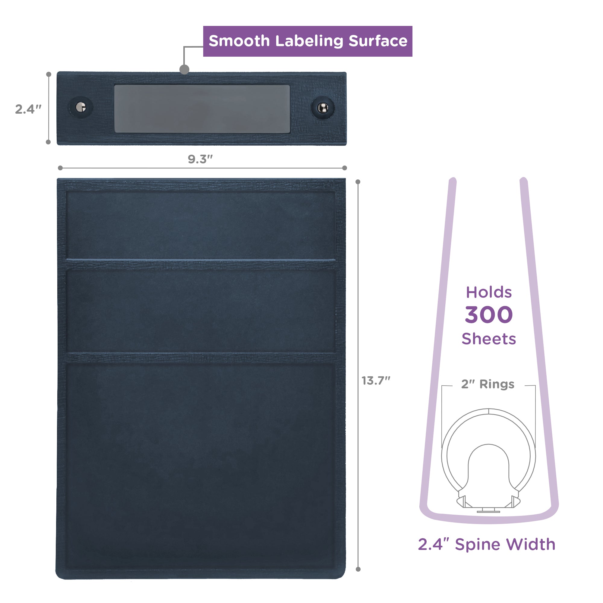 2-Inch Heavy Duty 3-Ring Binder for Medical Charting - Top Opening