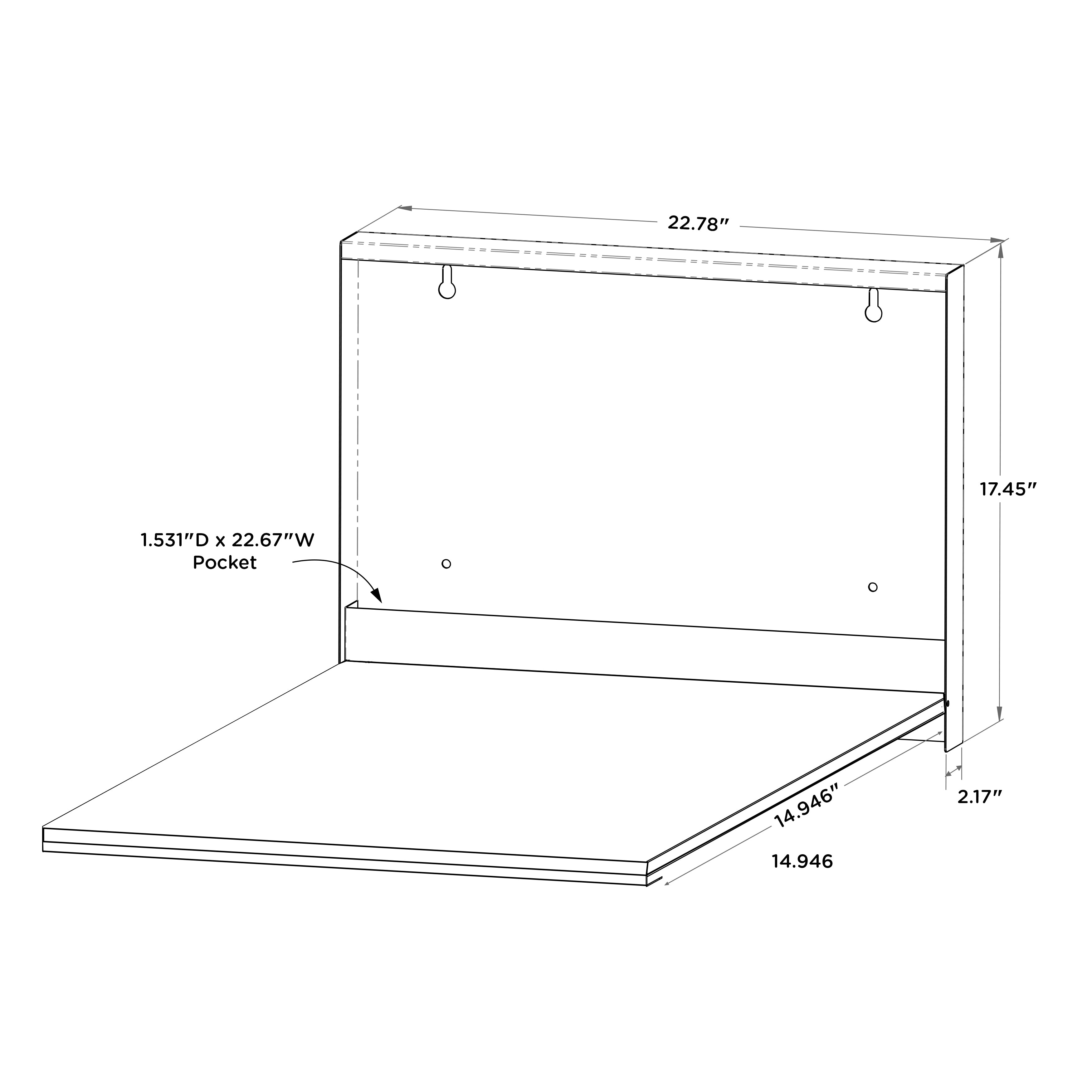 Basic Narrow Wall Cabinet, 22.75"W x 17.5"H x 2.6"D, No Lock, WALLAroo Jr™ 4632 Series