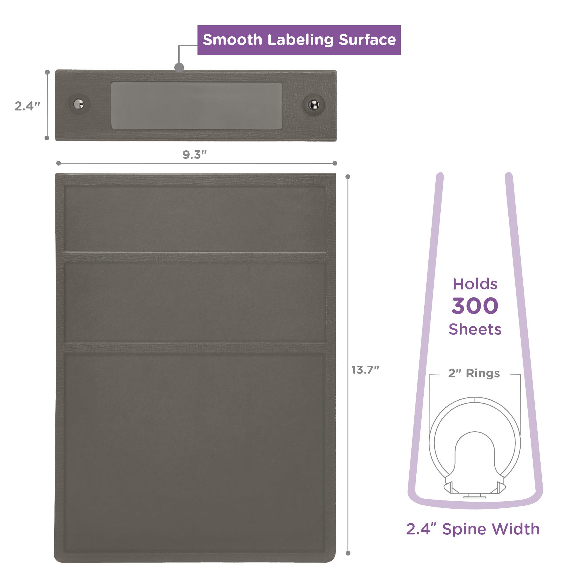 2-Inch Heavy Duty 3-Ring Binder for Medical Charting - Top Opening