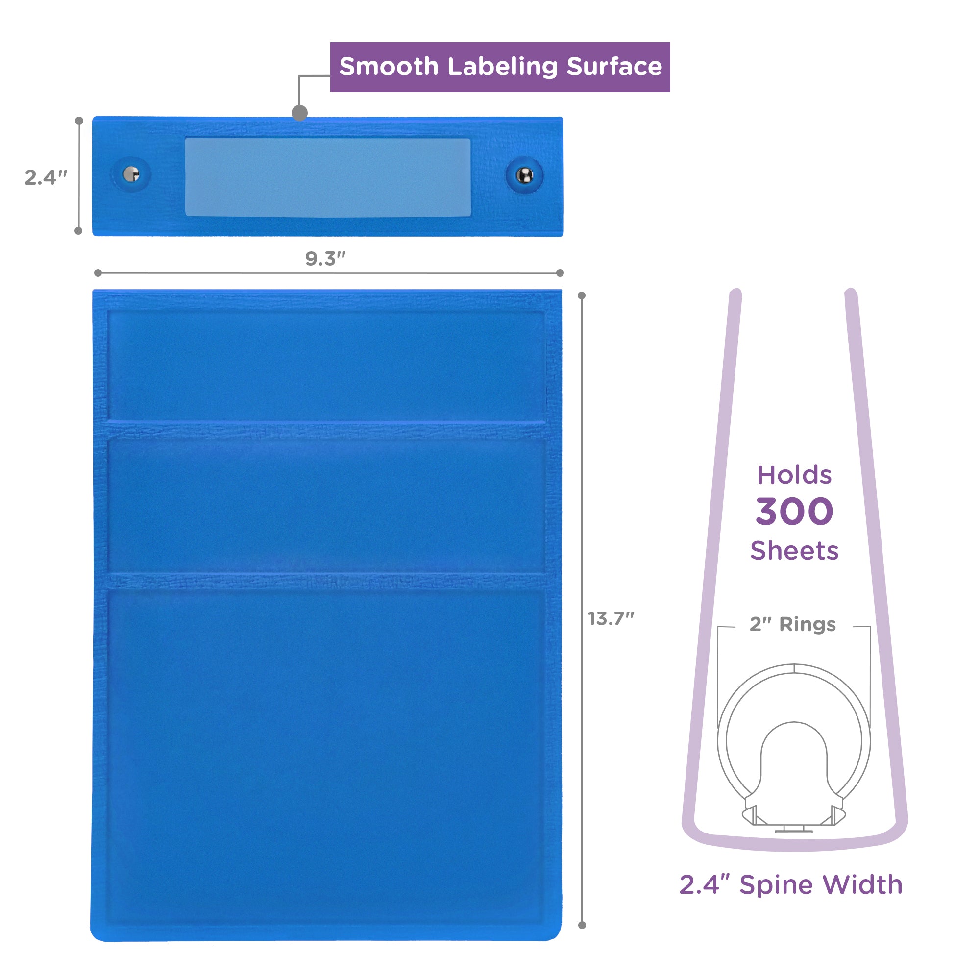 2-Inch Heavy Duty 3-Ring Binder for Medical Charting - Top Opening
