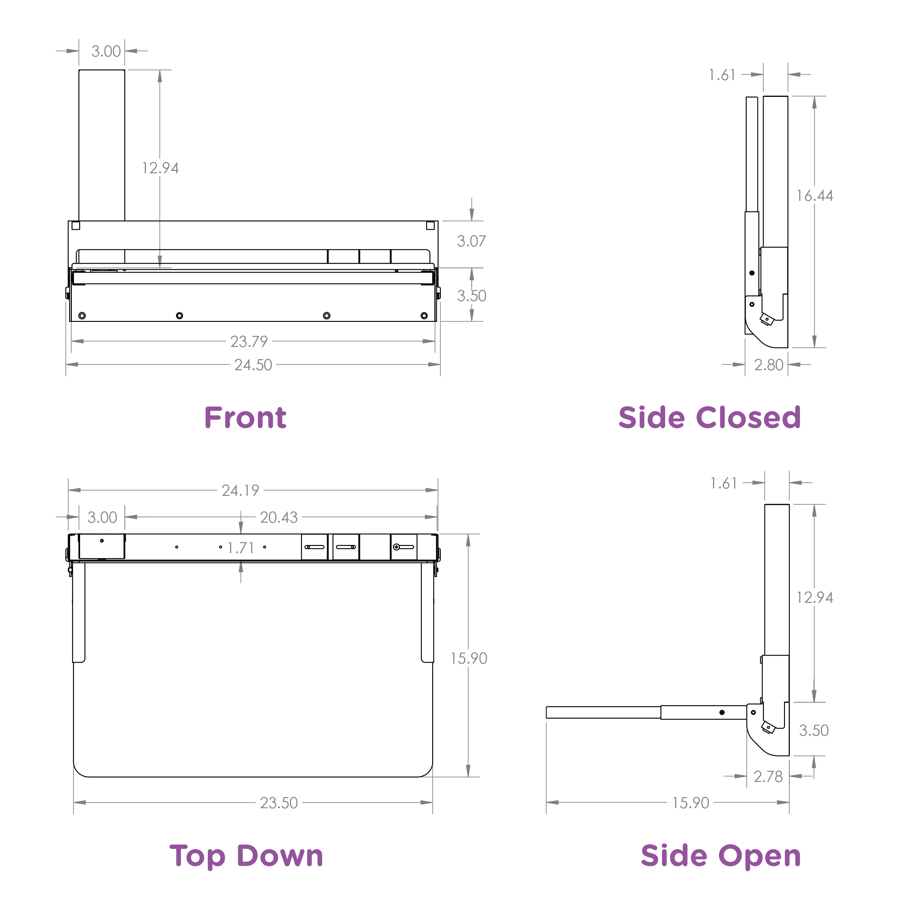 Wall-Mounted Folding Desk, Original WALLAdesk™