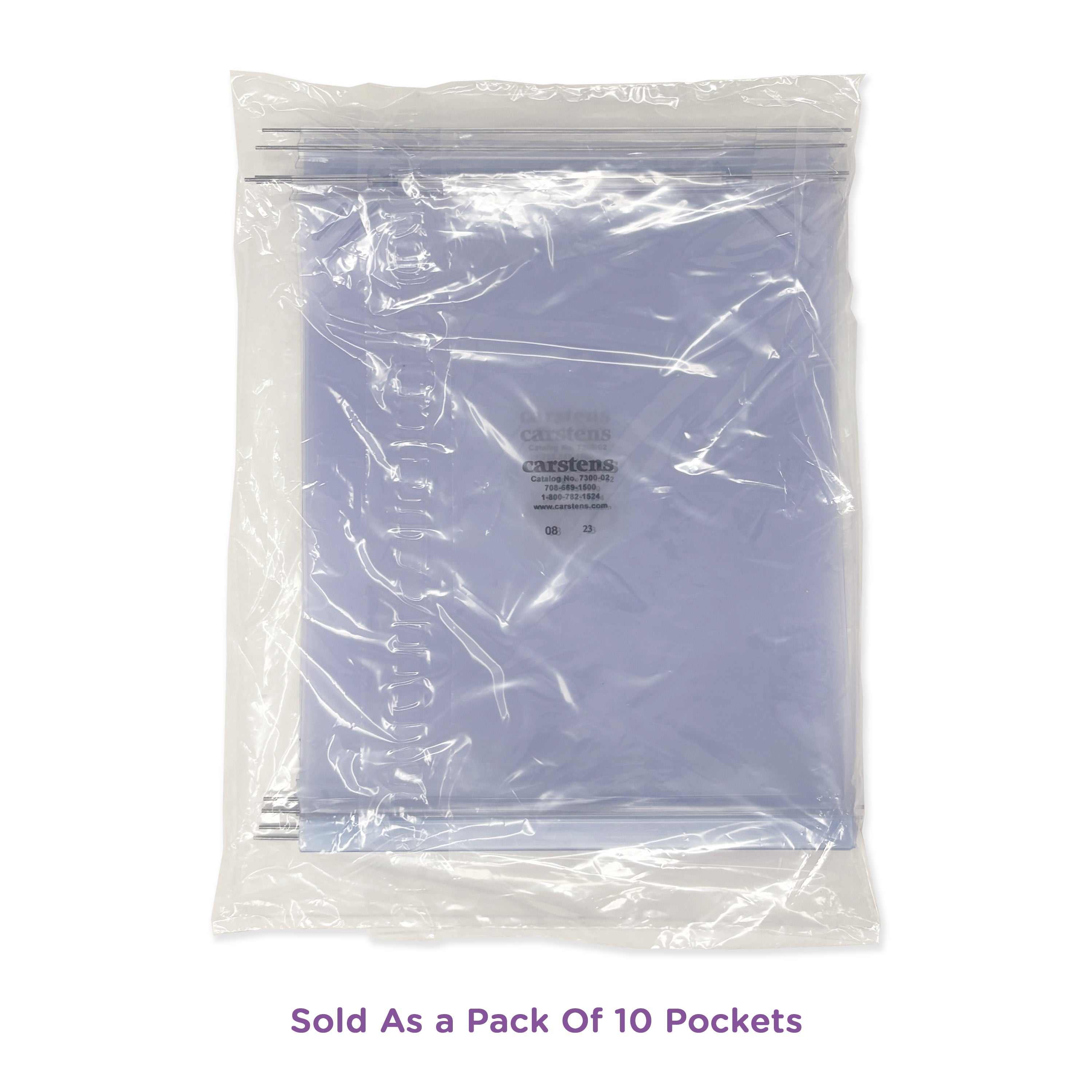 10-Pack Vinyl Replacement Pockets for Kardex-Visitrays
