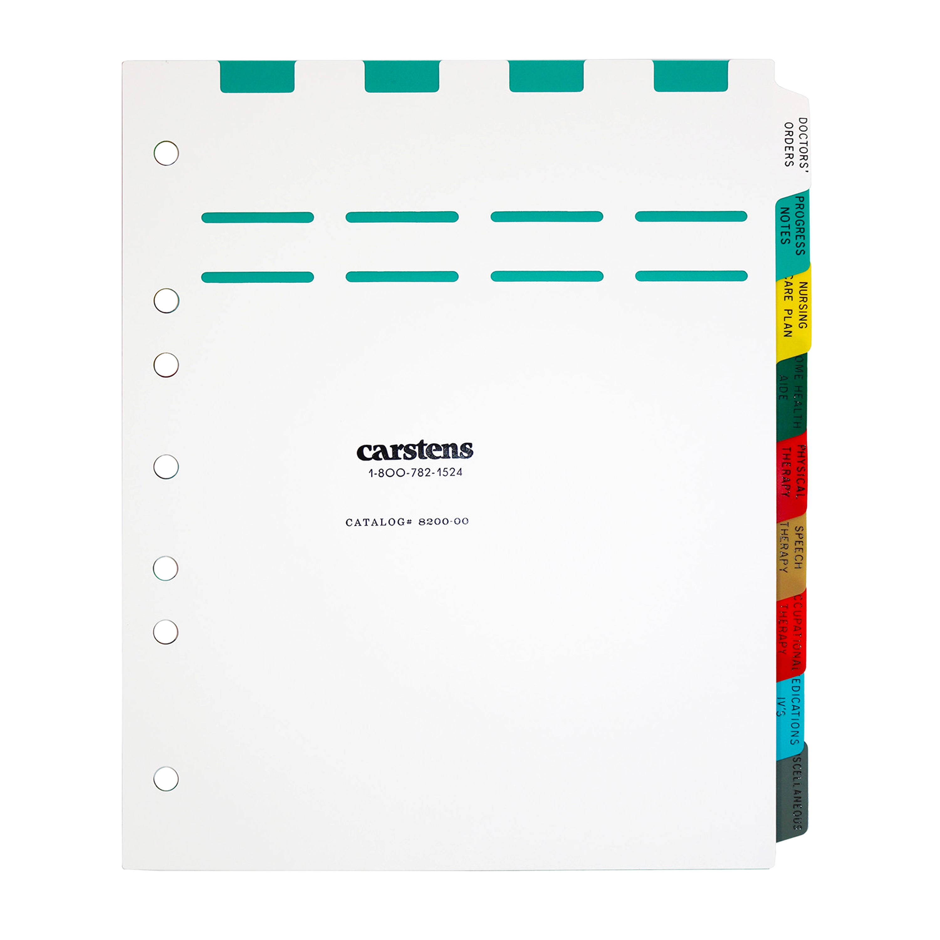 Heavy Duty Plastic At-Home Healthcare Divider Sets for Side Opening Binders