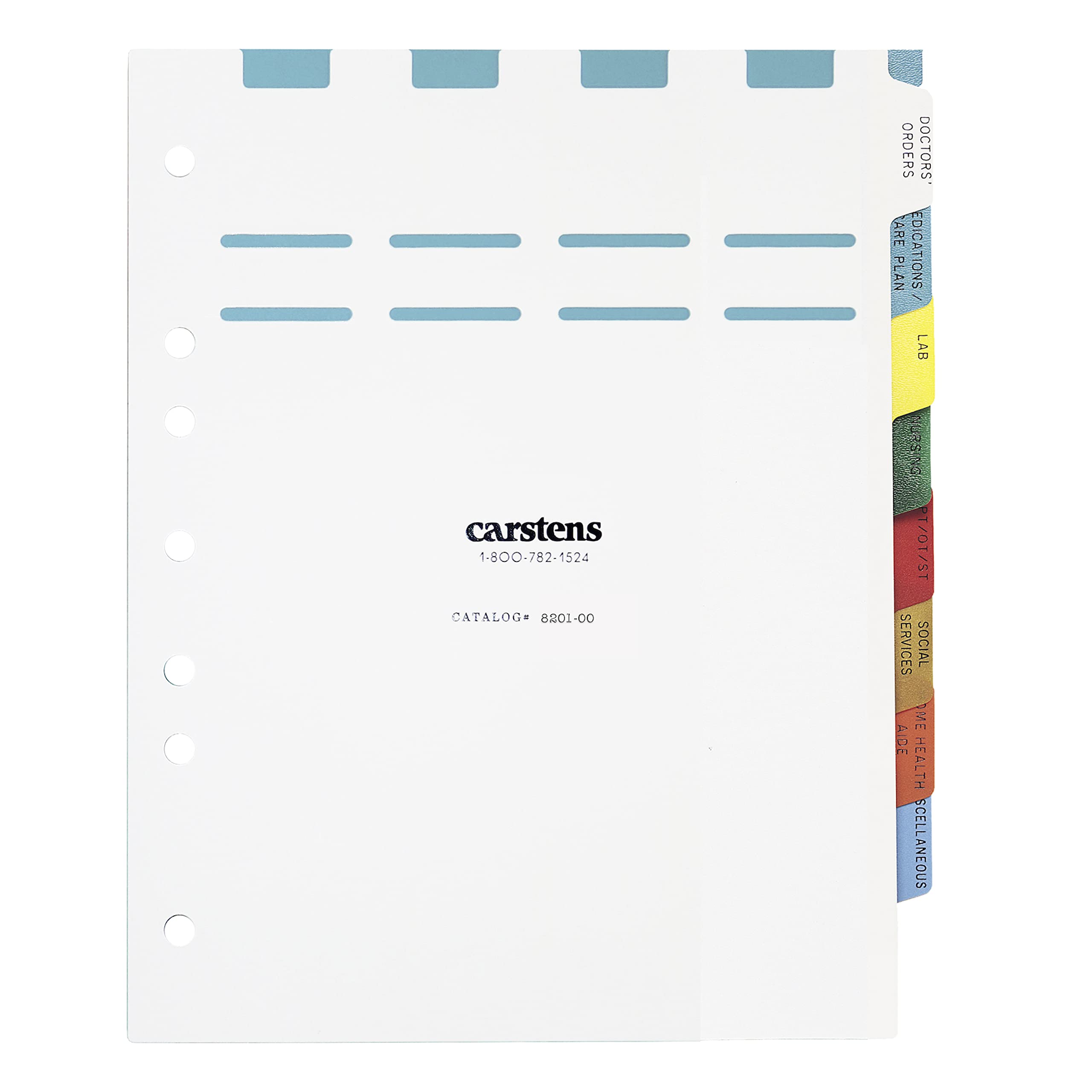 Heavy Duty Plastic At-Home Healthcare Divider Sets for Side Opening Binders