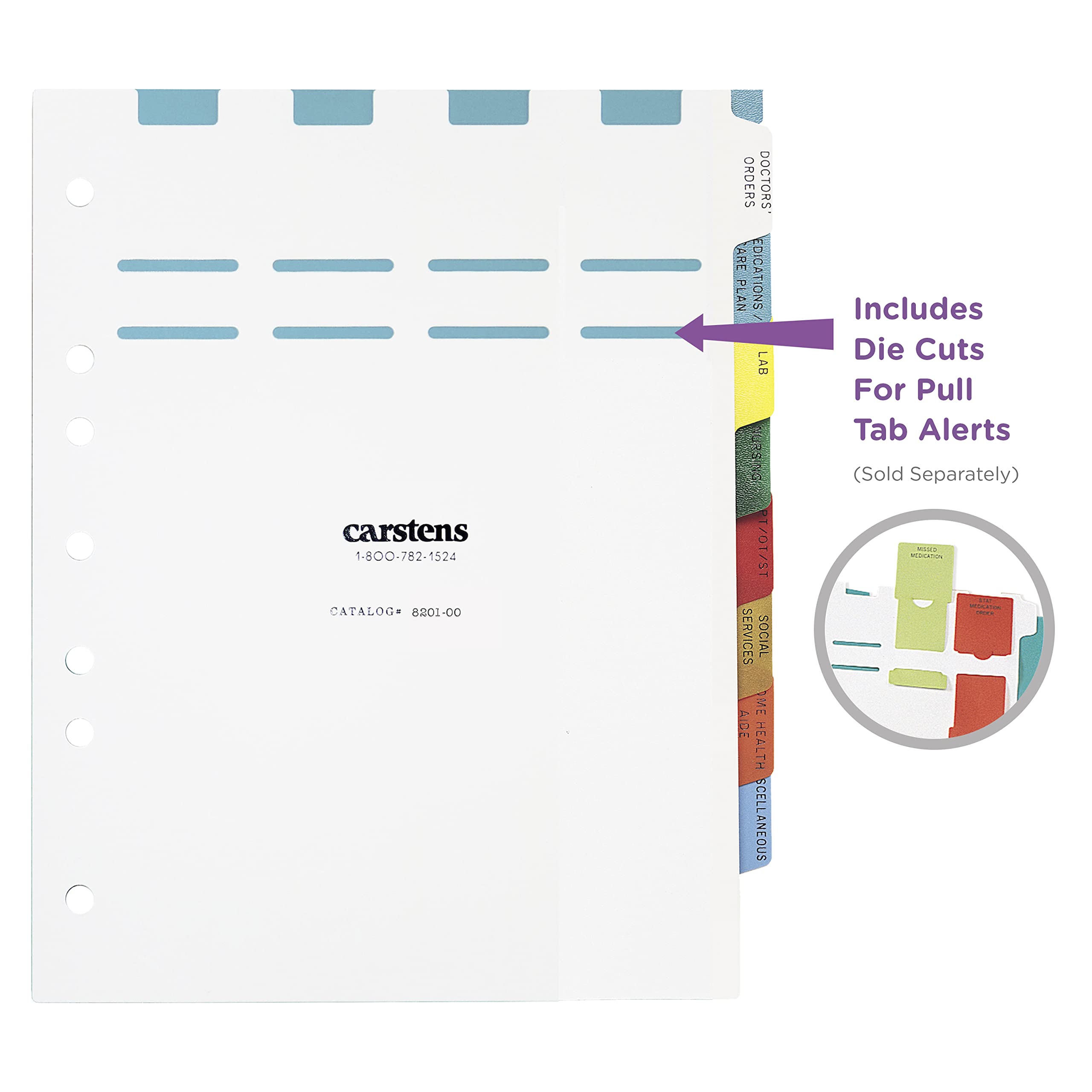 Heavy Duty Plastic At-Home Healthcare Divider Sets for Side Opening Binders
