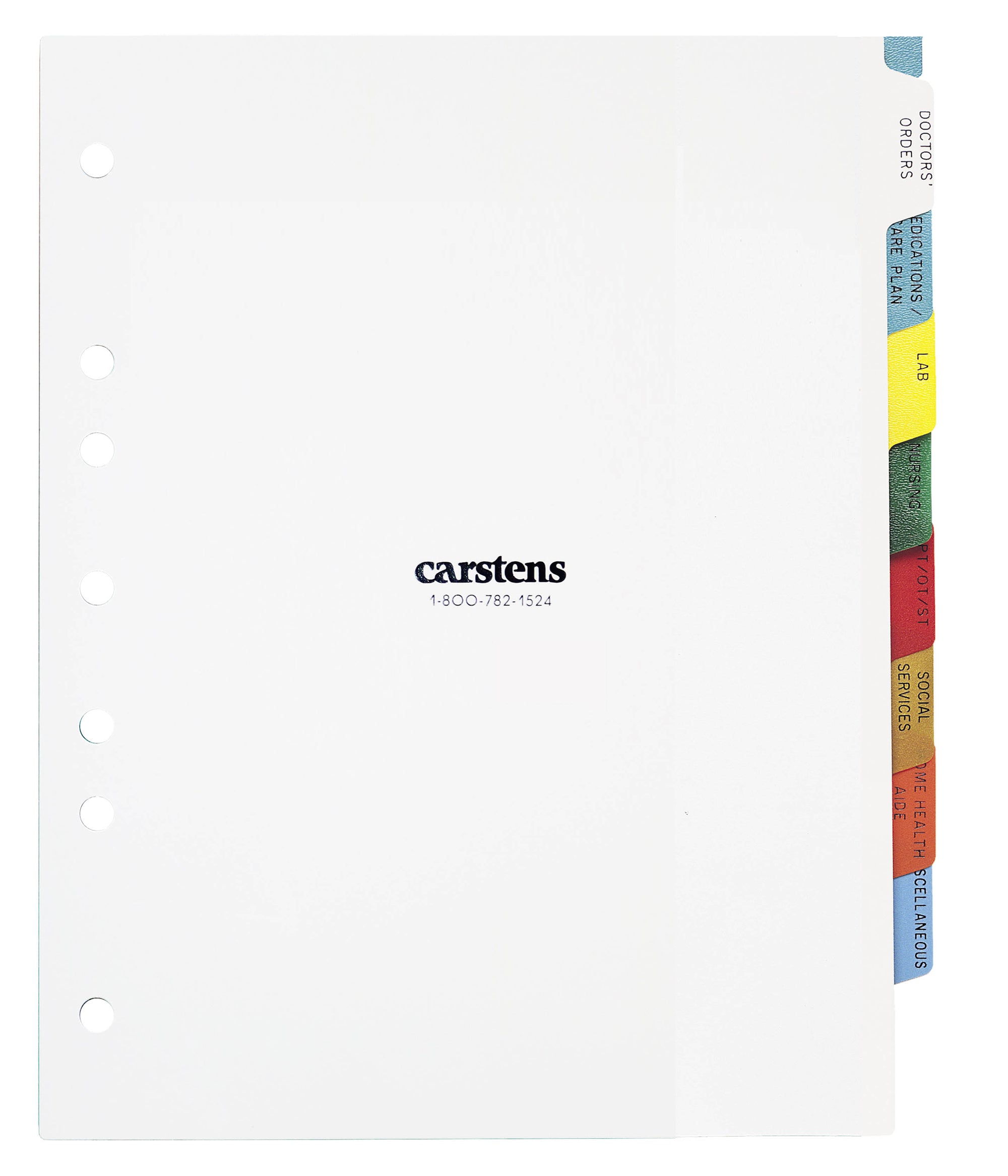 Heavy Duty Plastic At-Home Healthcare Divider Sets for Side Opening Binders