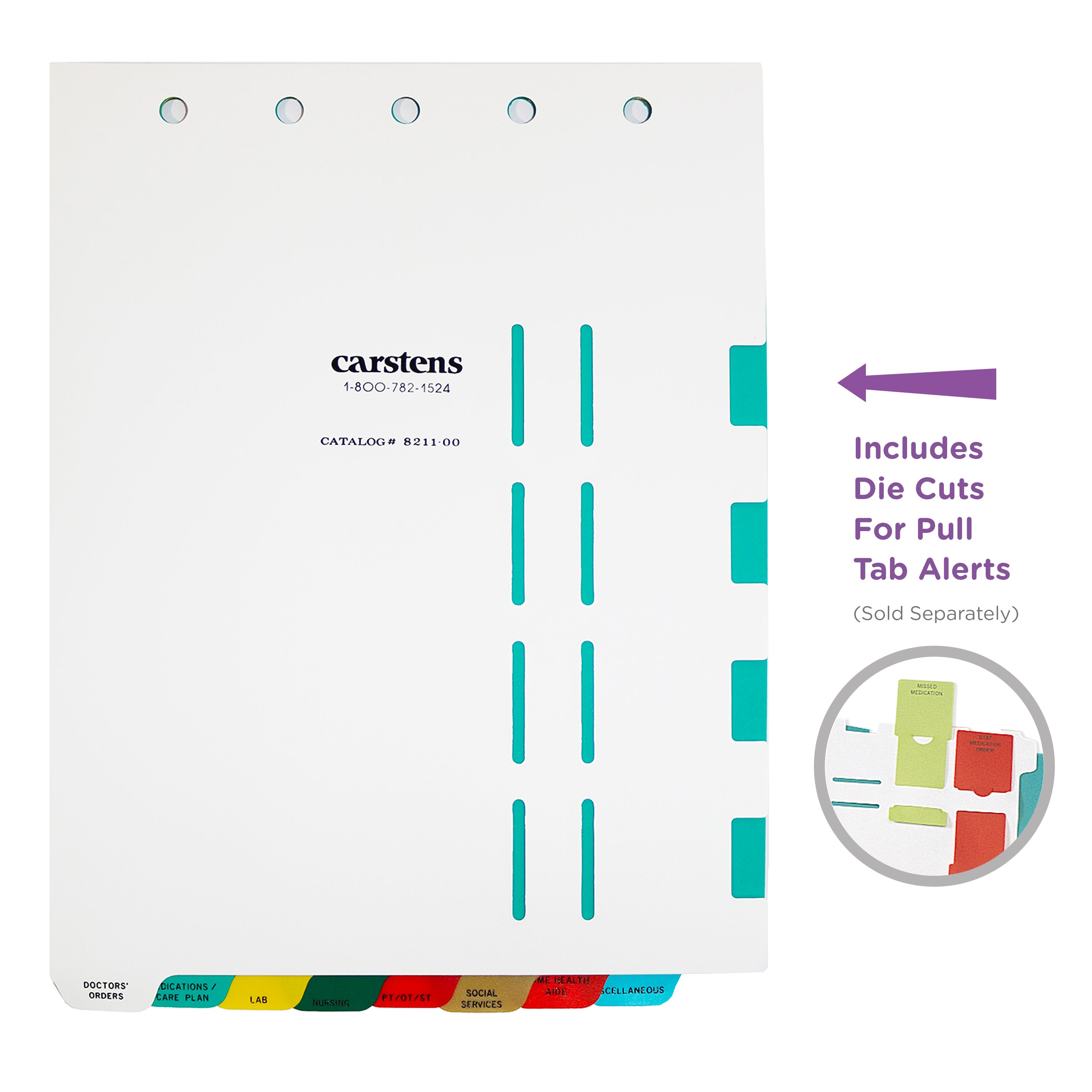 Heavy Duty Plastic At-Home Healthcare Divider Sets for Top Opening Binders