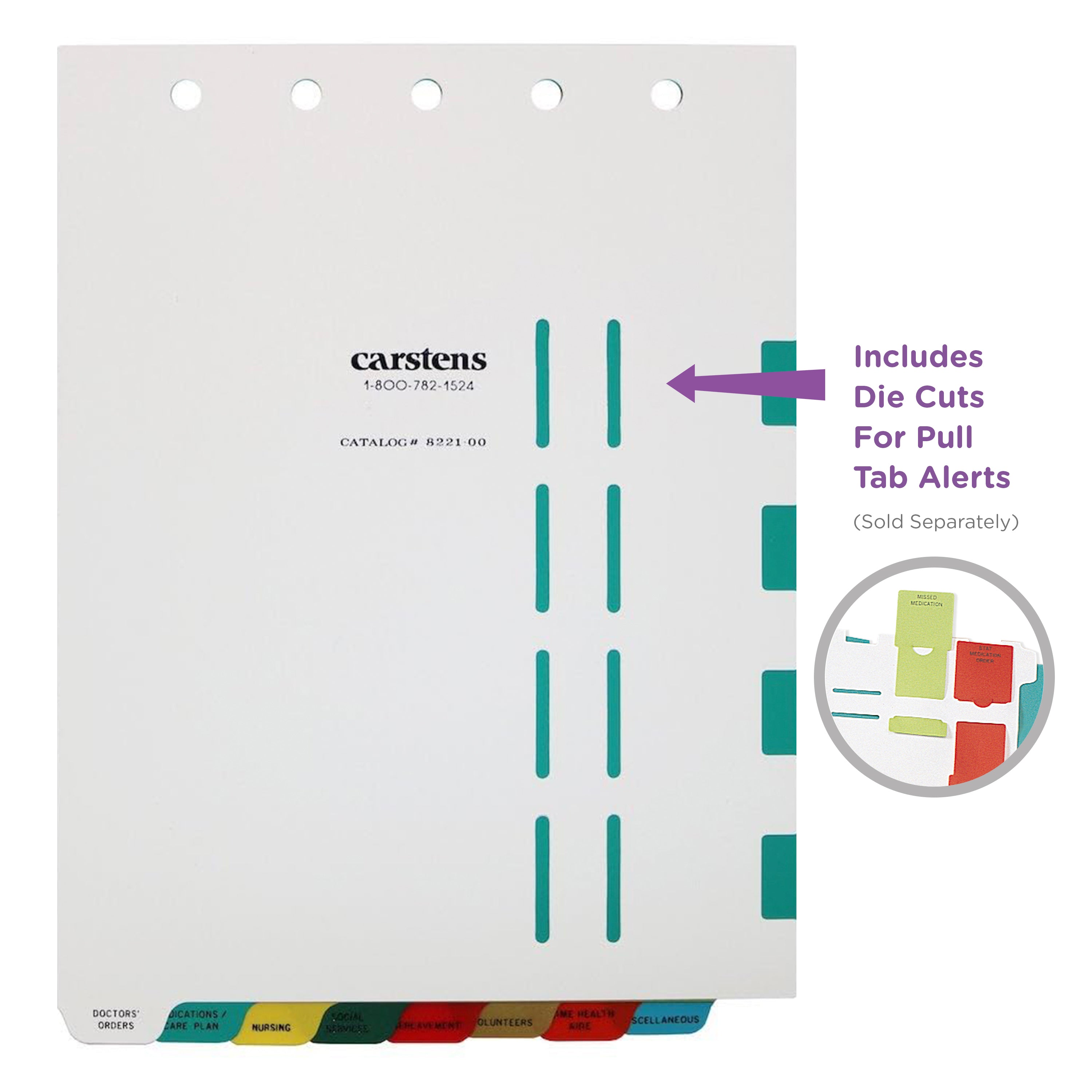 Heavy Duty Plastic Hospice Divider Sets for Top Opening Binders