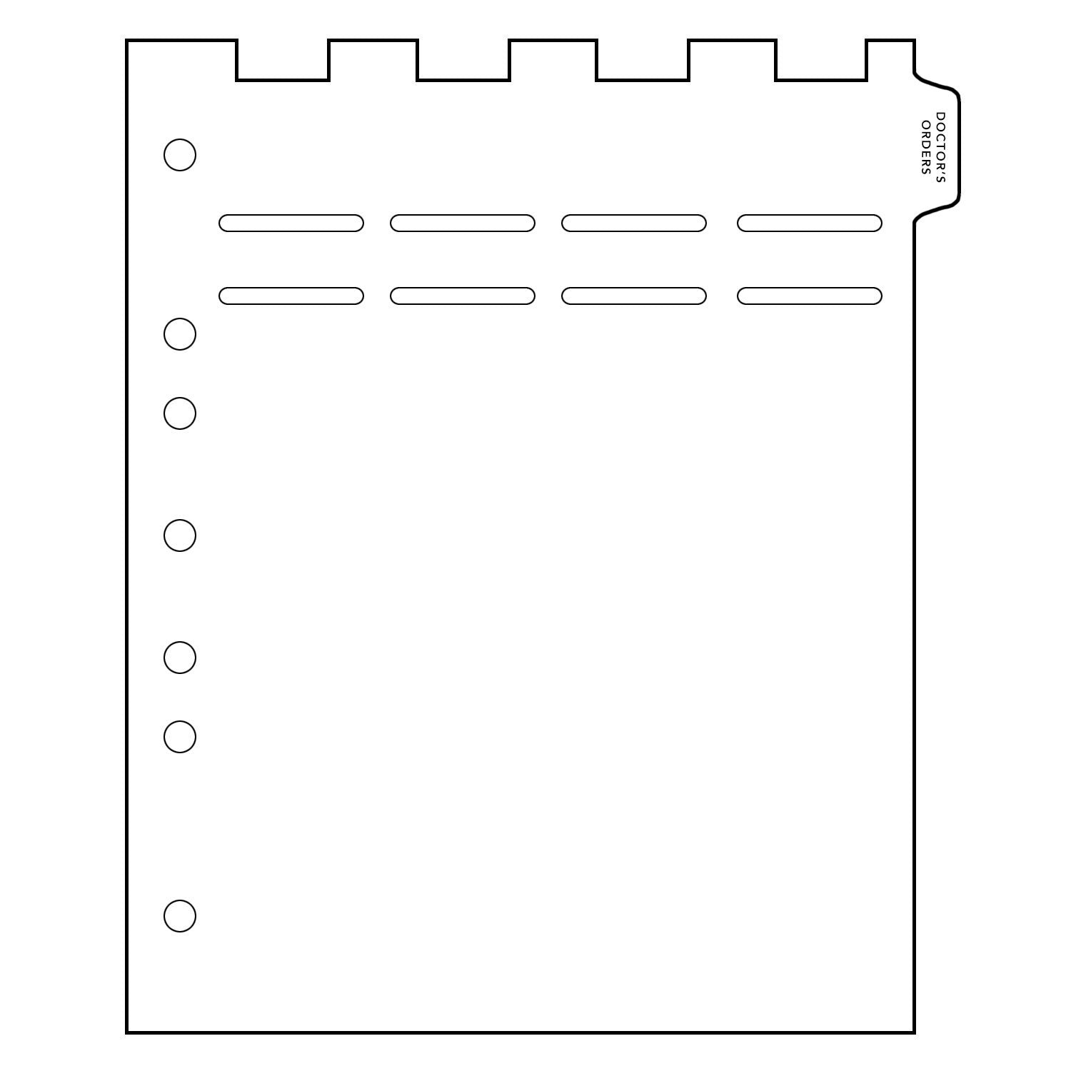 Heavy Duty Plastic Medical Chart Divider Tabs, Side Tab, 1/9 Cut, Tab 1 Position