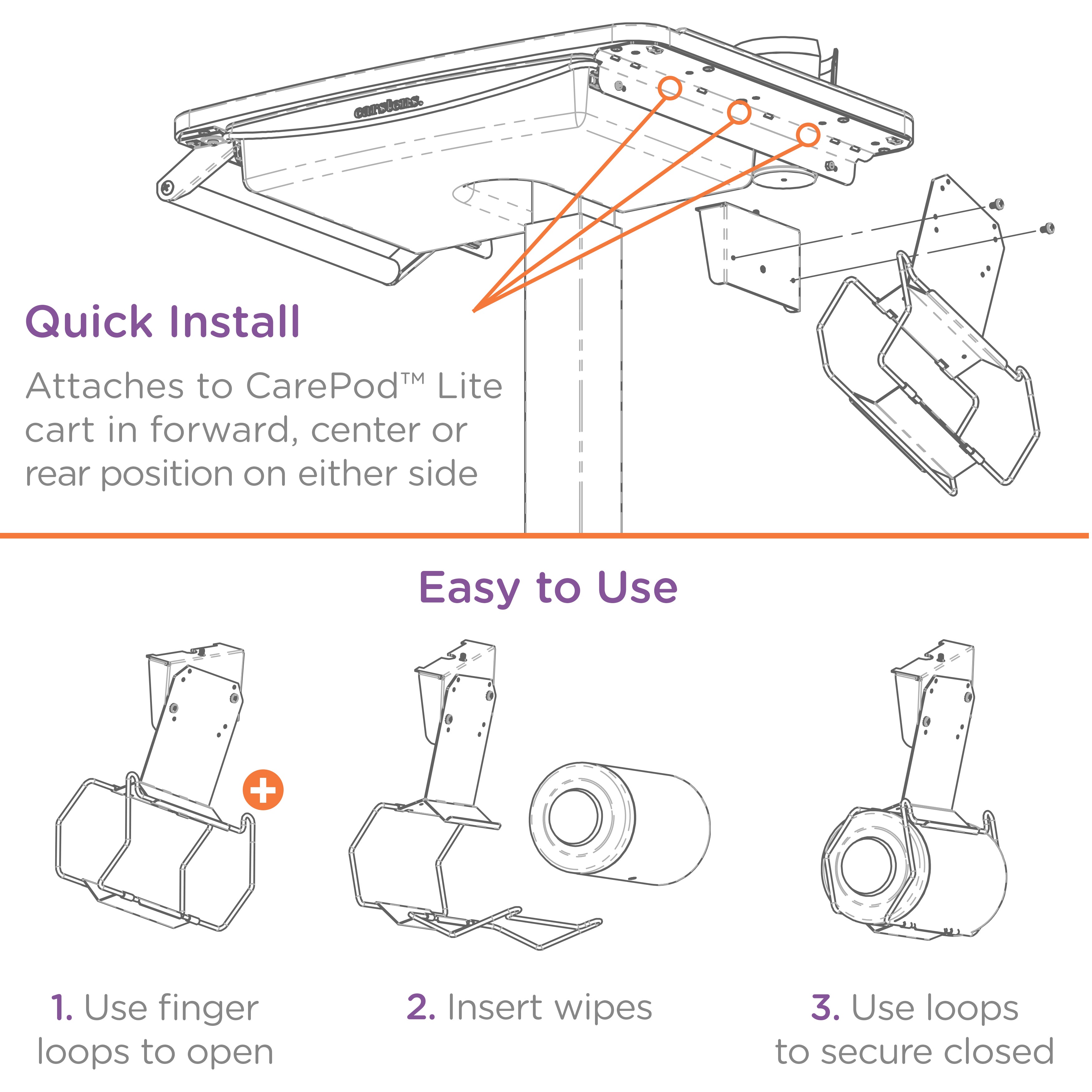 CarePod™ Lite Universal Wipes Holder