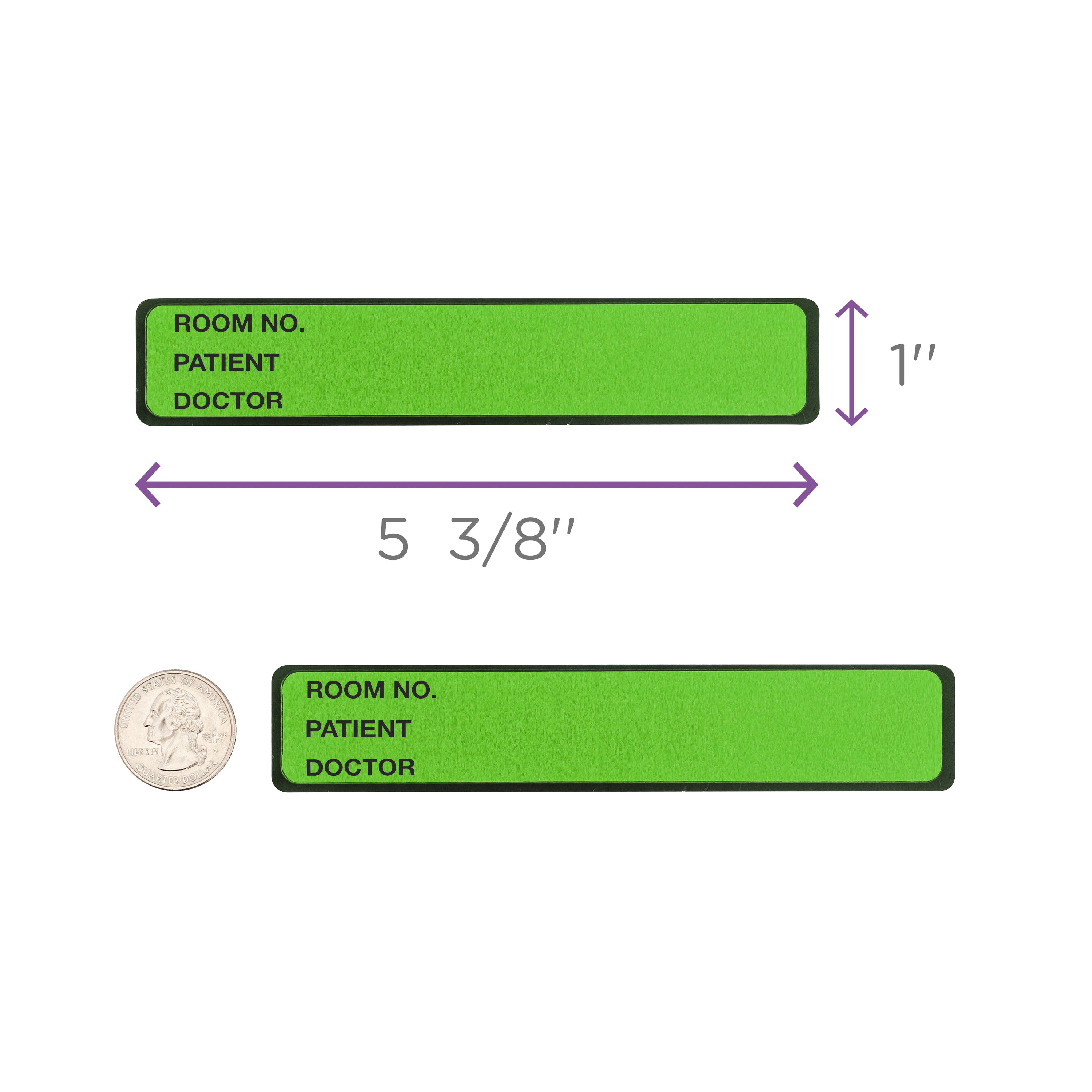 Room No. / Patient / Doctor Preprinted ID Labels for 1” Ring Binder Spines - Roll of 200
