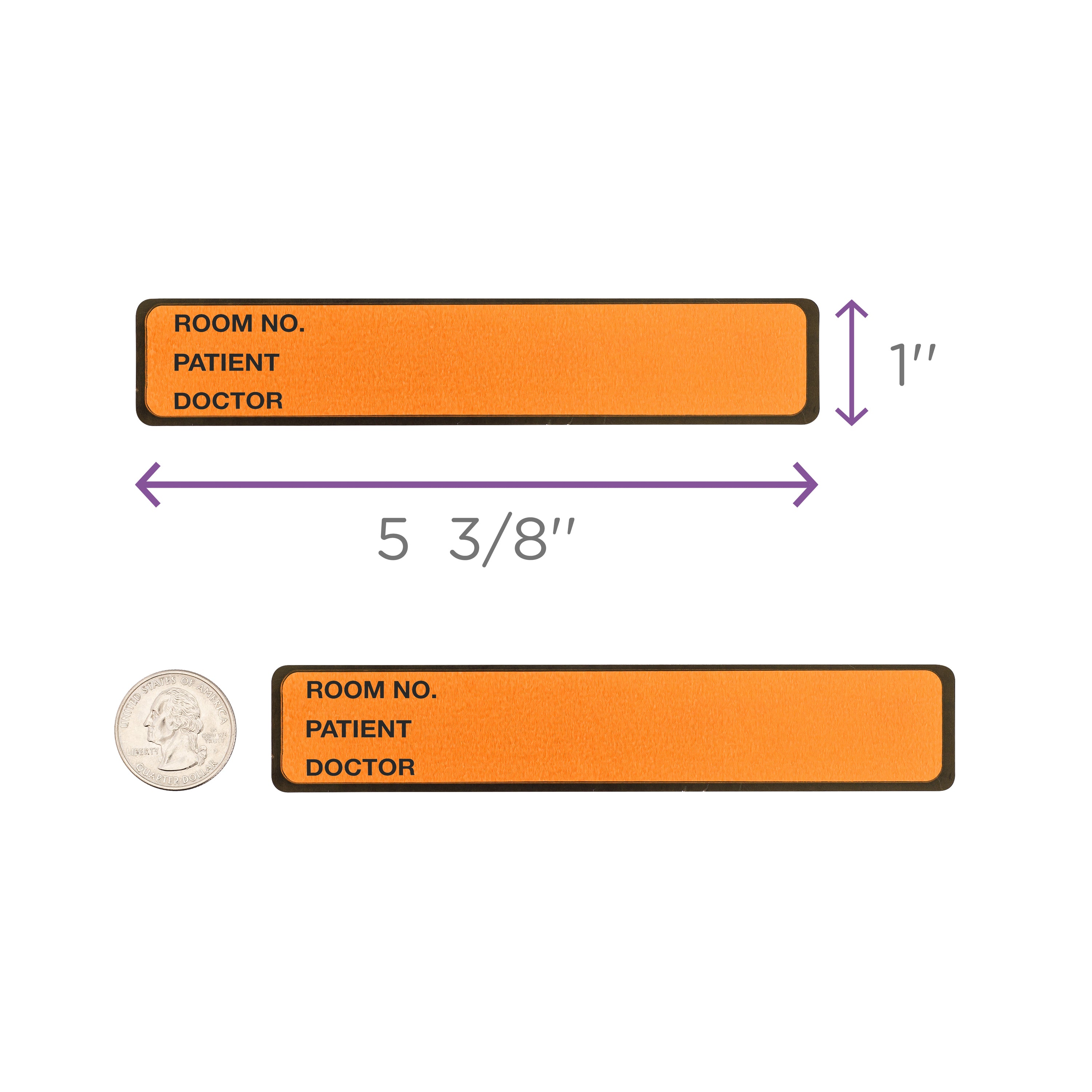 Room No. / Patient / Doctor Preprinted ID Labels for 1” Ring Binder Spines - Roll of 200